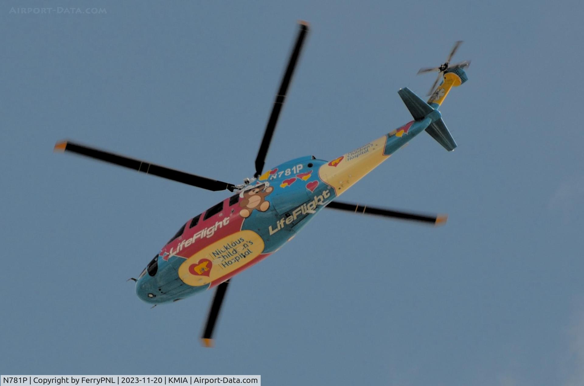 N781P, Sikorsky S-76C C/N 760630, Lifeflight S76 crossing the airport