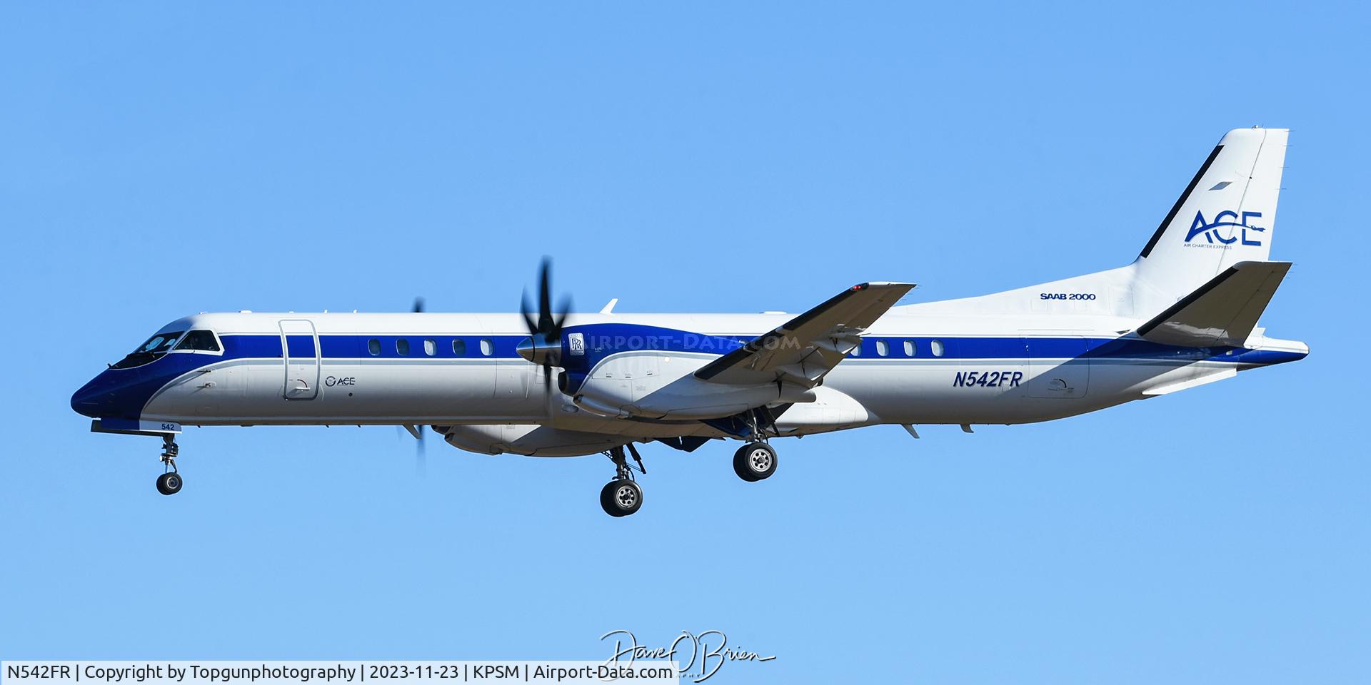N542FR, 1997 Saab 2000 C/N 2000-042, Freight Runners bringing up the Clemson Soccer team