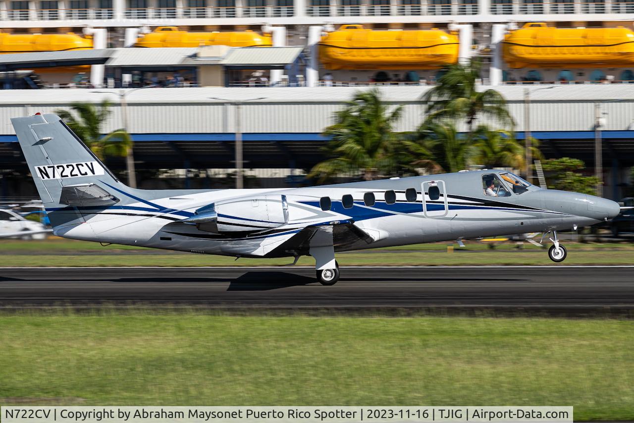 N722CV, , Departure on runway 9