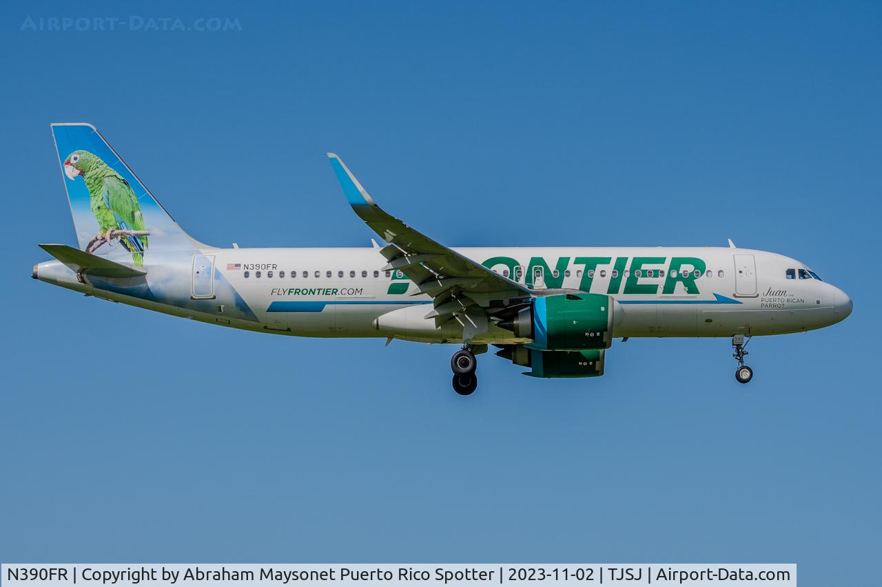 N390FR, 2022 Airbus A320-251N C/N 10790, Landing on runway 10