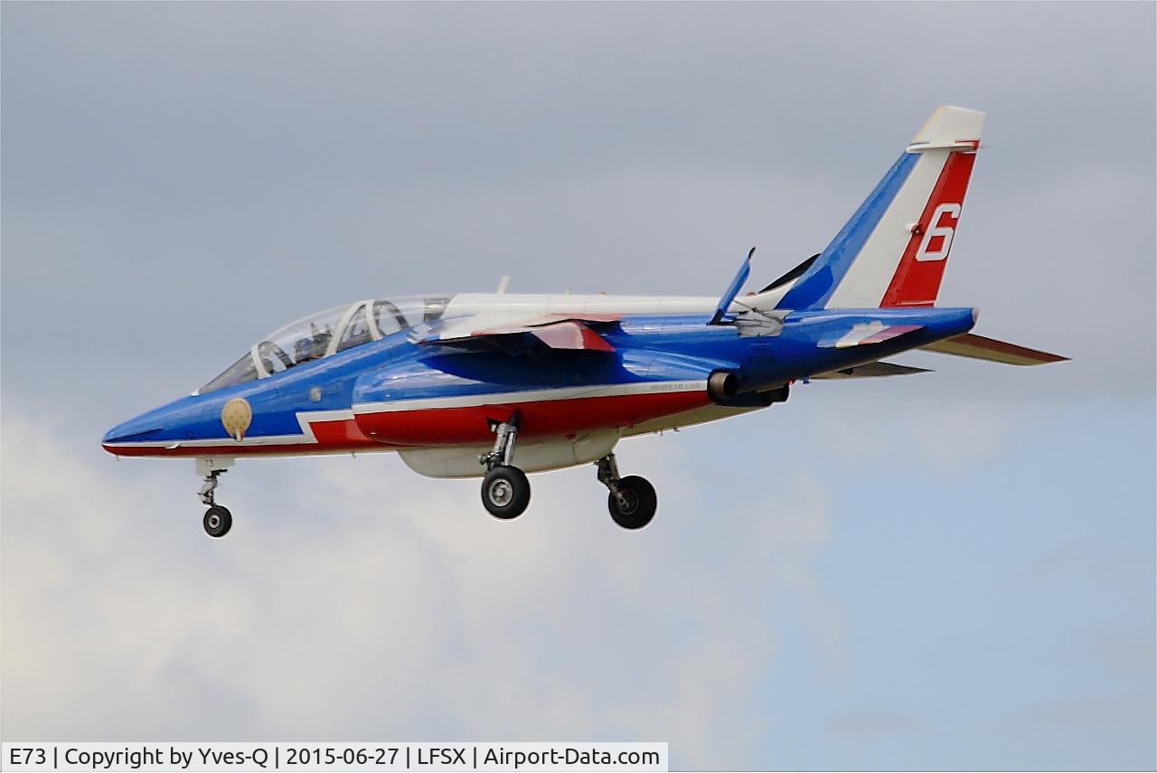 E73, Dassault-Dornier Alpha Jet E C/N E73, Dassault-Dornier Alpha Jet E (F-TENE), Athos 06 of Patrouille de France 2015, On final rwy 29, Luxeuil-Saint Sauveur Air Base 116 (LFSX)