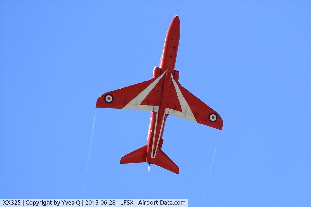 XX325, 1980 Hawker Siddeley Hawk T.1 C/N 169/312150, Red Arrows Hawker Siddeley Hawk T.1, On displayLuxeuil-St Sauveur Air Base 116 (LFSX)