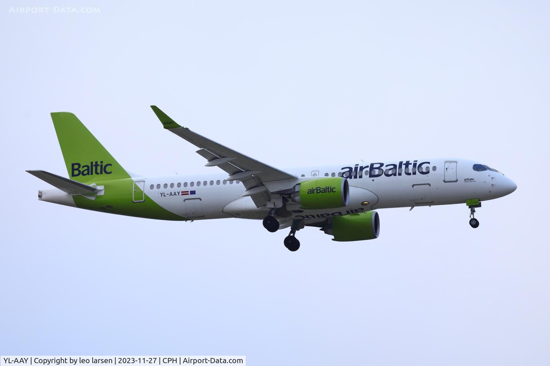 YL-AAY, Airbus A220-371 C/N 55095, Copenhagen 27.11.2023