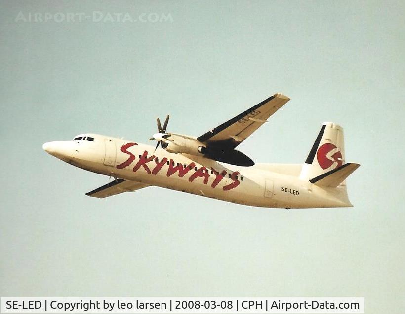 SE-LED, 1987 Fokker 50 C/N 20111, Copenhagen 8.3.2008