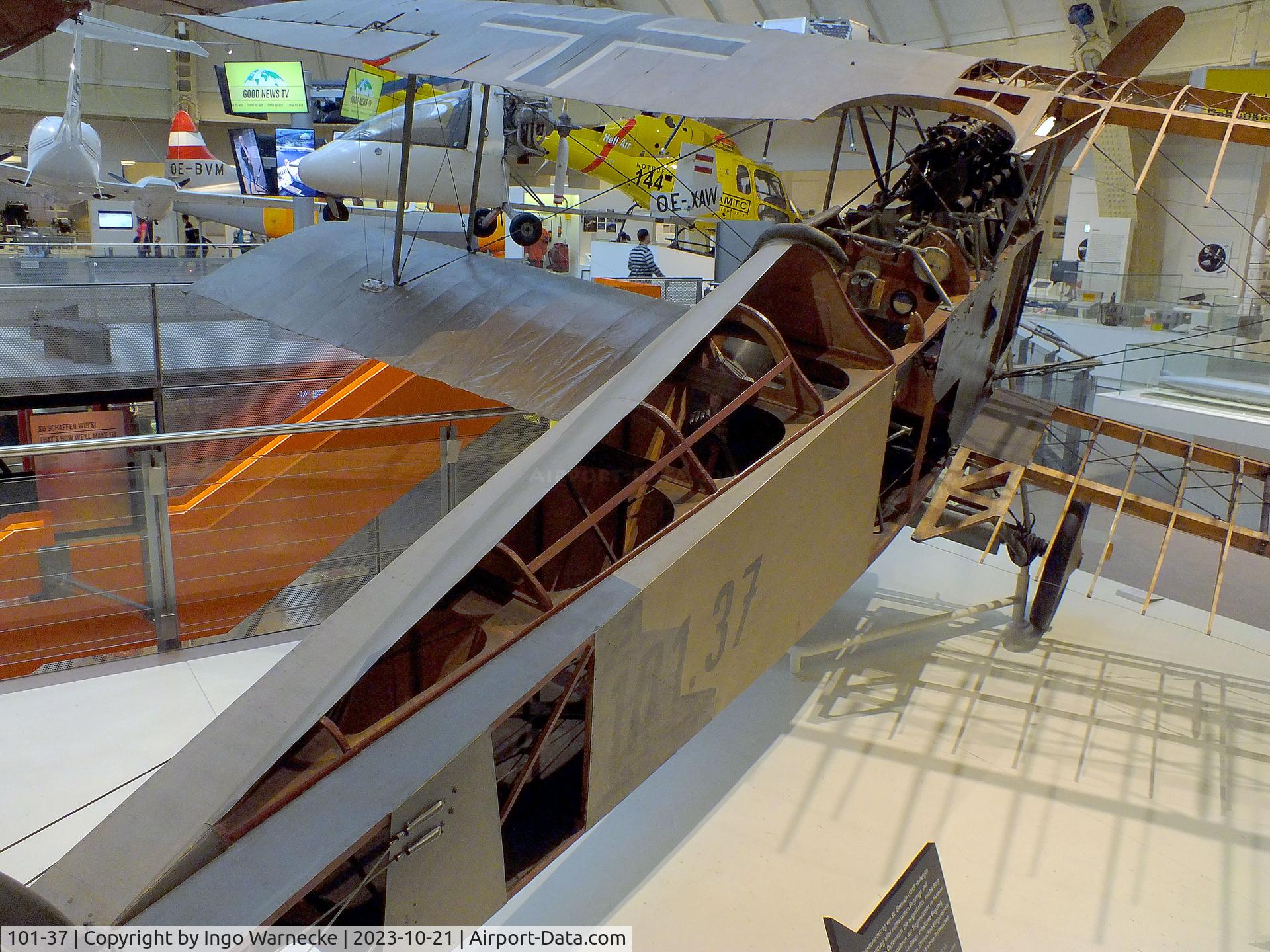 101-37, Aviatik Berg D.1 C/N 101.37, Aviatik Berg D.1 (minus outer skin on starboard side) at the Technisches Museum Wien (Vienna Technical Museum)