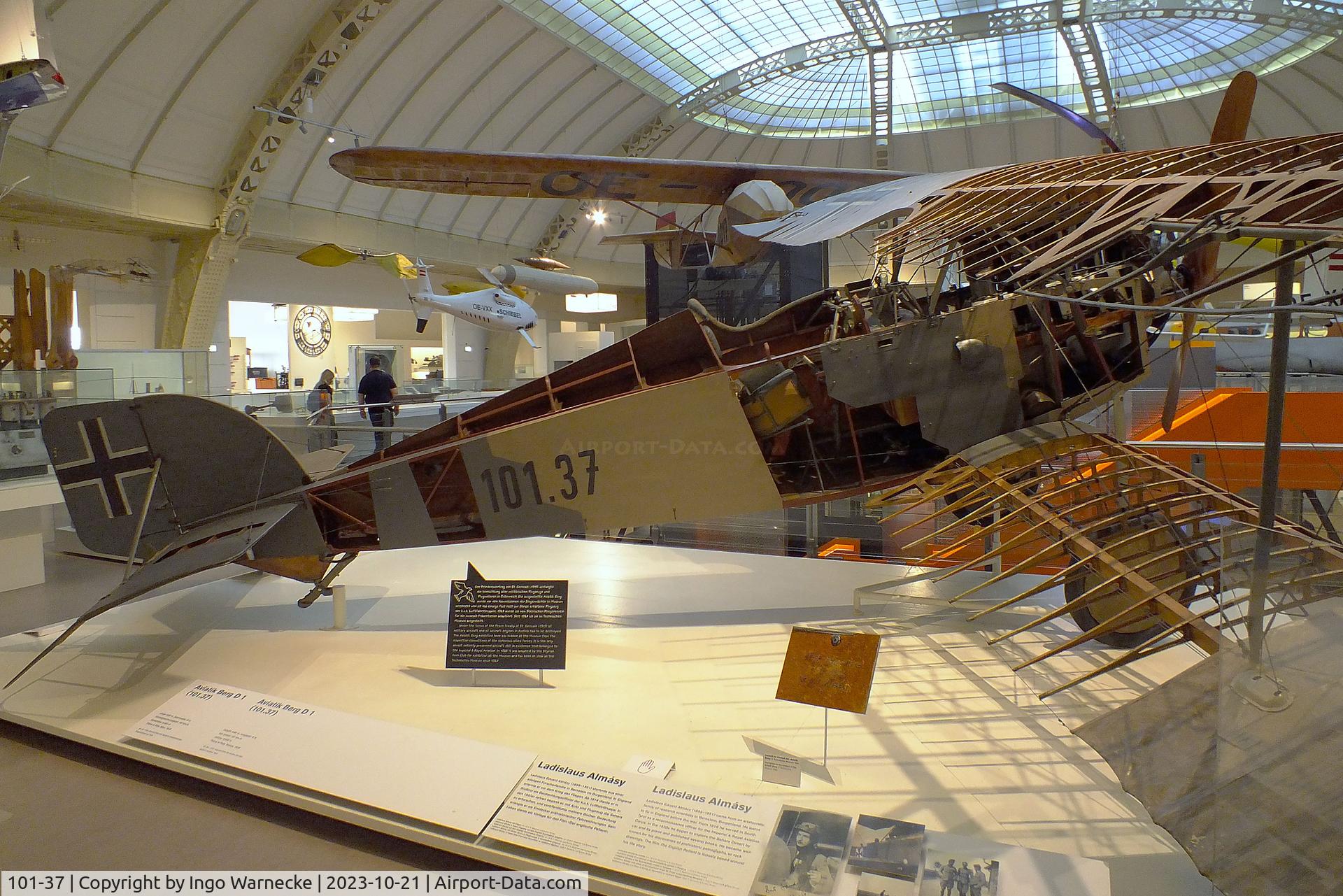 101-37, Aviatik Berg D.1 C/N 101.37, Aviatik Berg D.1 (minus outer skin on starboard side) at the Technisches Museum Wien (Vienna Technical Museum)