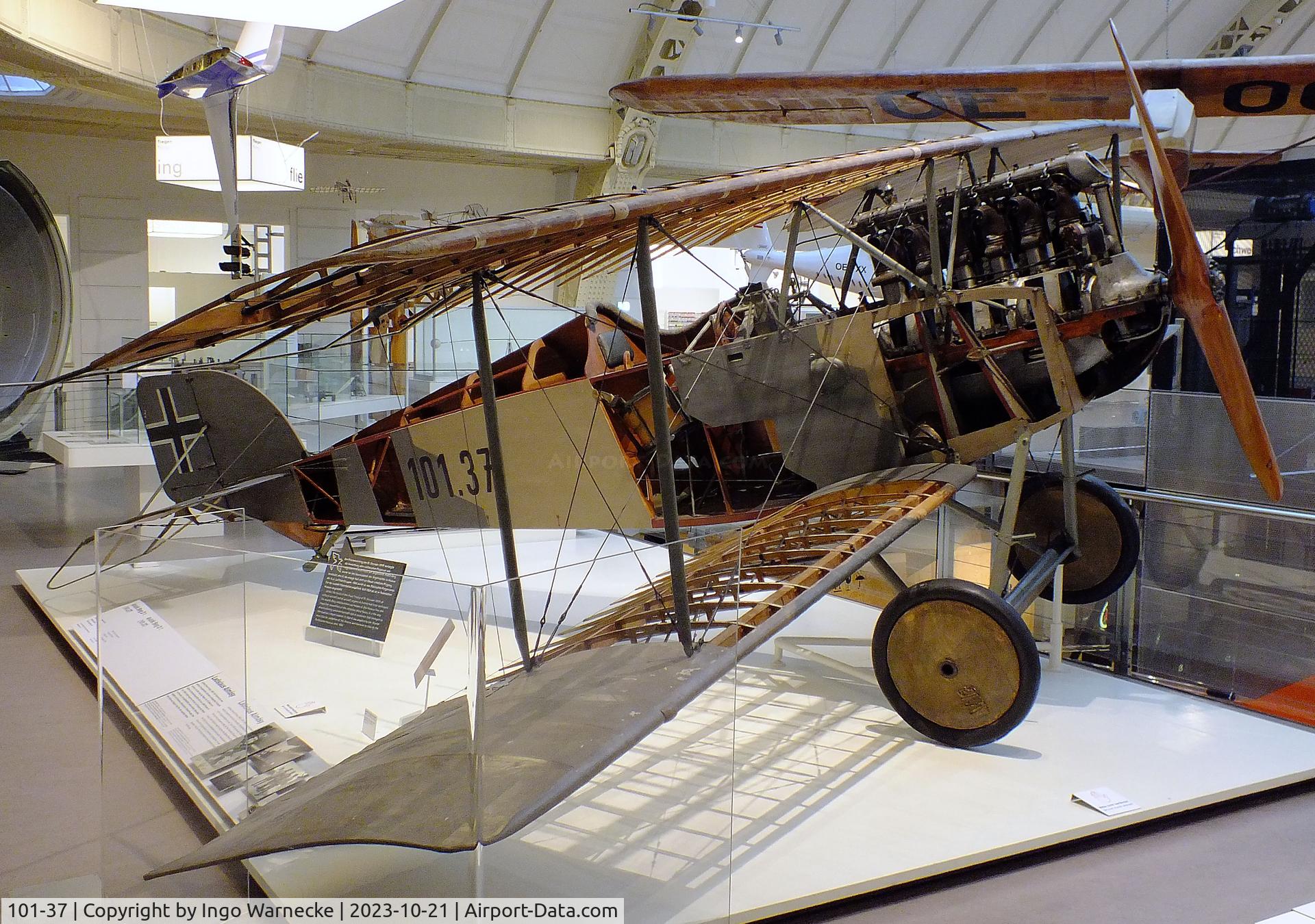 101-37, Aviatik Berg D.1 C/N 101.37, Aviatik Berg D.1 (minus outer skin on starboard side) at the Technisches Museum Wien (Vienna Technical Museum)