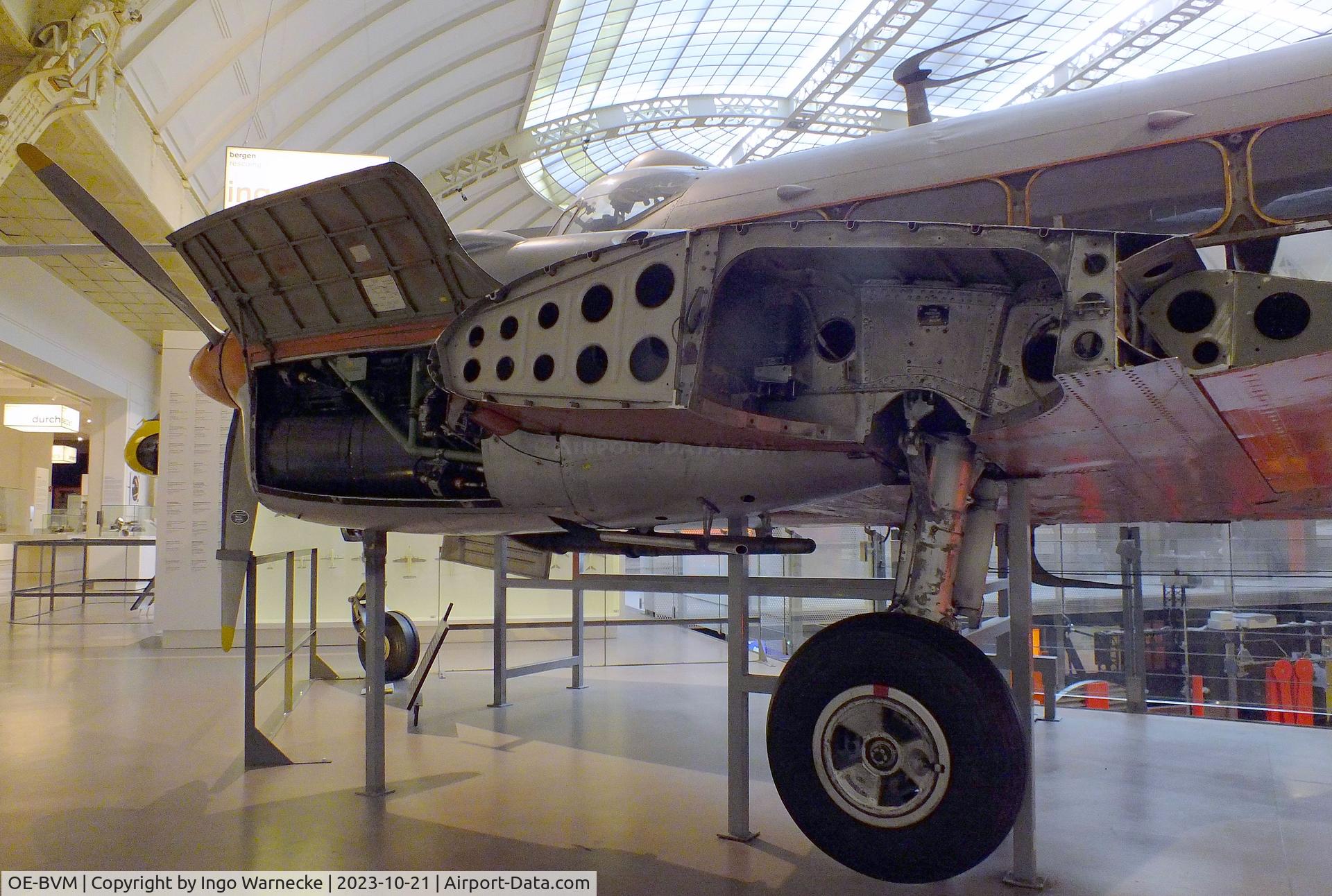 OE-BVM, 1957 De Havilland DH-104 Dove 1 C/N 04488, De Havilland D.H.104 Dove 1 (minus port outer wing / starboard wing and tailplane) at the Technisches Museum Wien (Vienna Technical Museum)