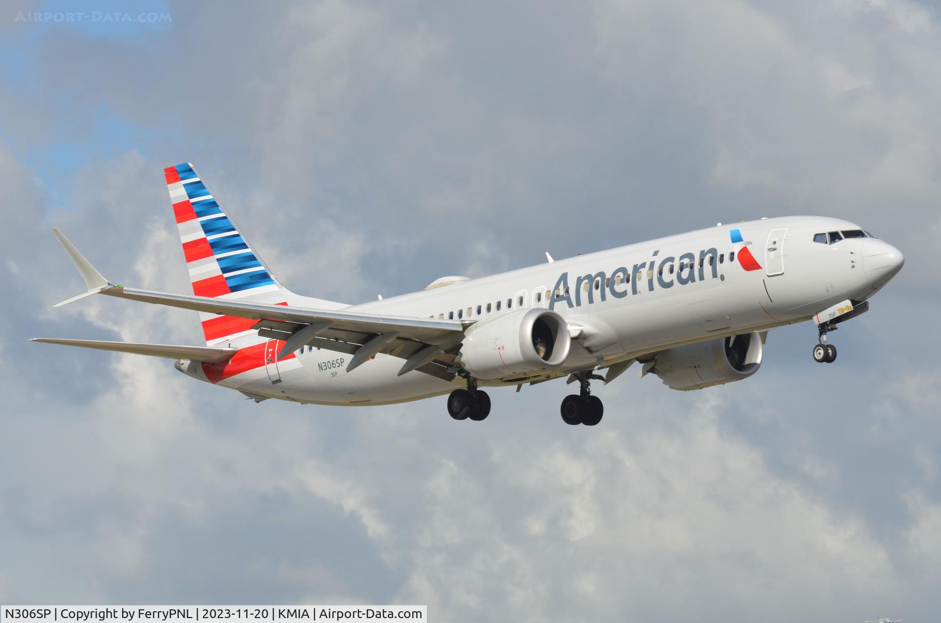 N306SP, 2019 Boeing 737-8 MAX C/N 44480, B738 MAX of AA arriving in MIA