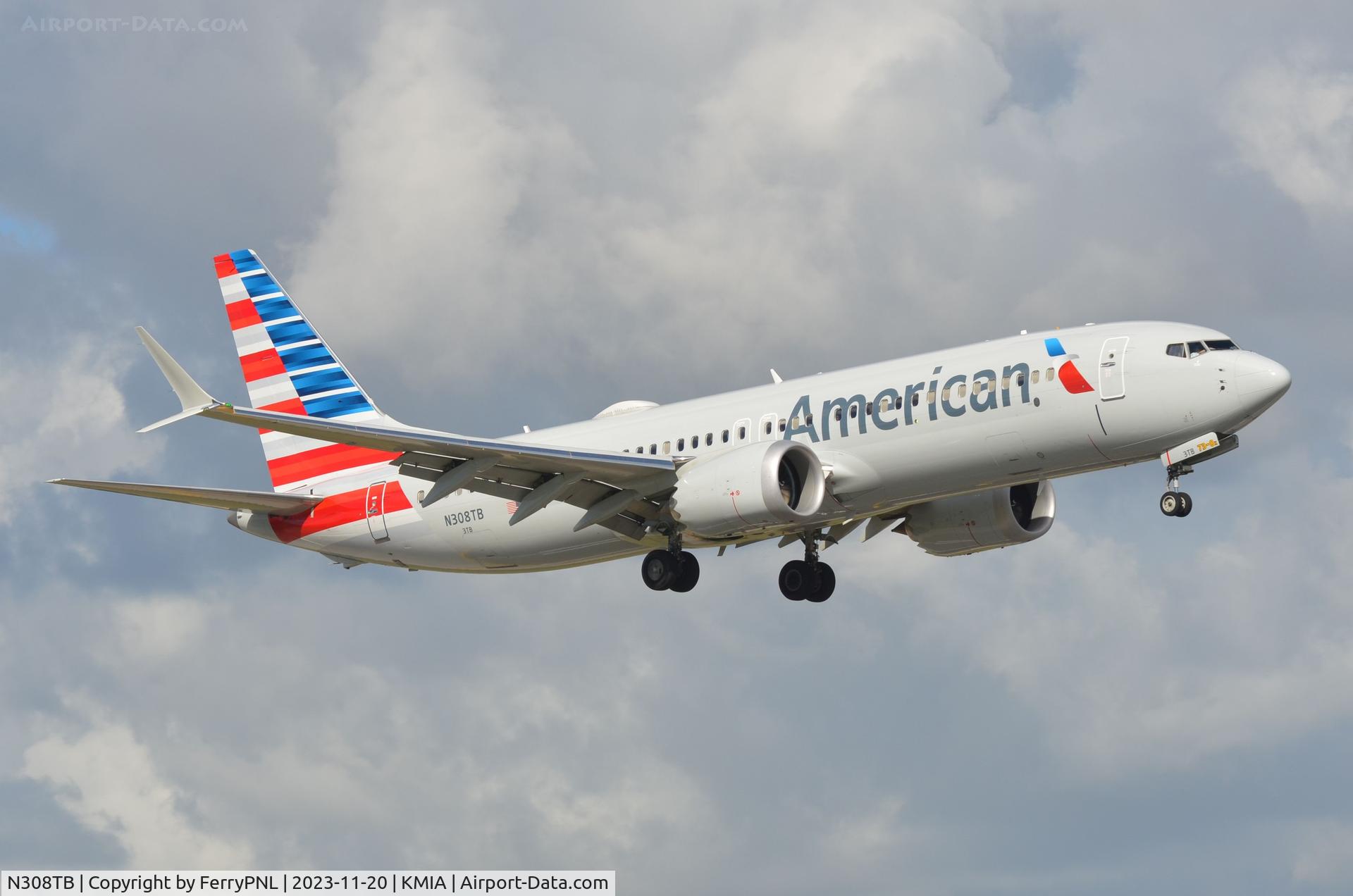 N308TB, 2023 Boeing 737-8 MAX C/N 67989, AA B738M delivered a f months ago