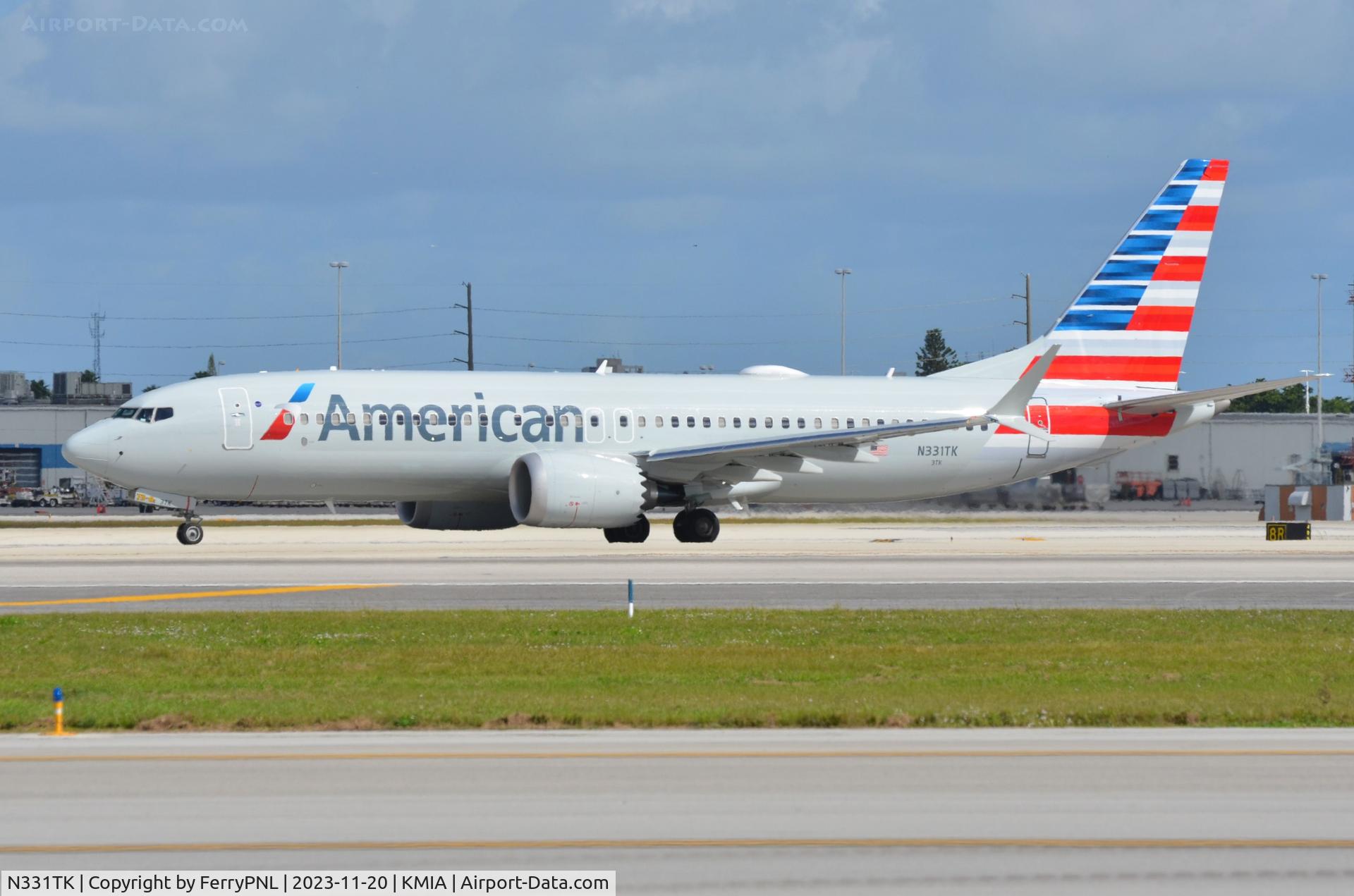 N331TK, 2023 Boeing 737-8 MAX C/N 68103, This AA B738M is almost 6 weeks in service at the time of picture