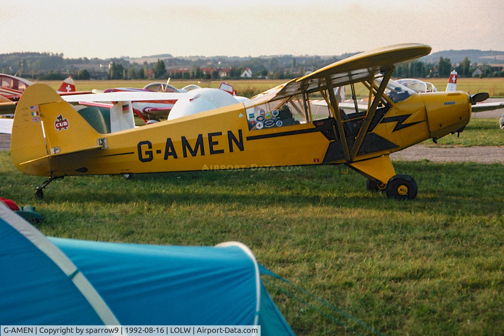 G-AMEN, 1952 Piper L-18C Super Cub C/N 18-1998, Ivo Ettrich meet at Wels. Scanned from a slide.