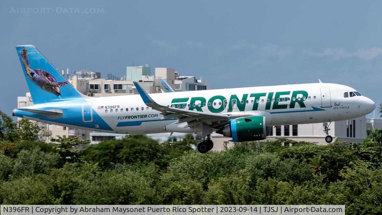 N396FR, 2022 Airbus A320-251N C/N 11155, Landing on runway 8