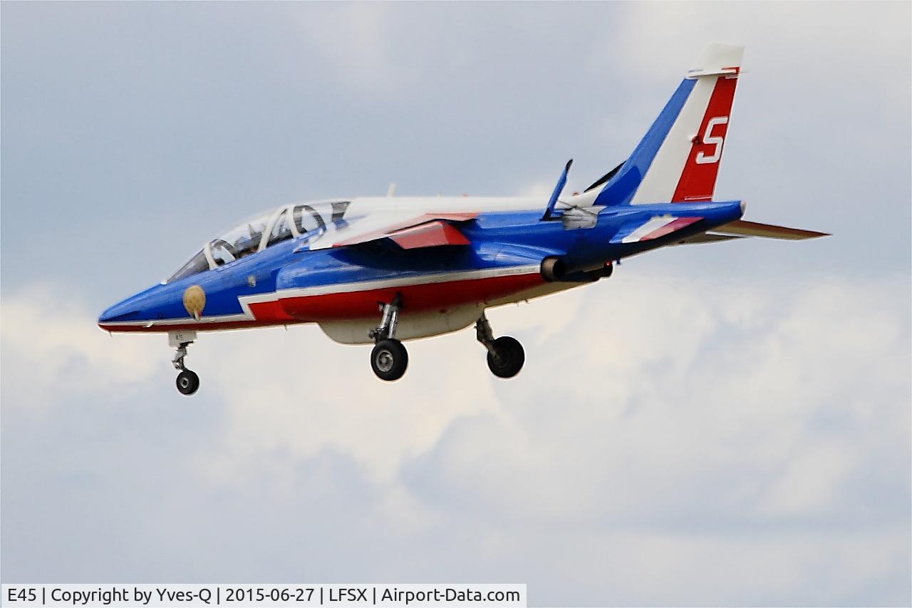 E45, Dassault-Dornier Alpha Jet E C/N E45, Dassault-Dornier Alpha Jet E (F-TETF), Athos 05 of Patrouille de France 2015, On final rwy 29, Luxeuil-St Sauveur Air Base 116 (LFSX
