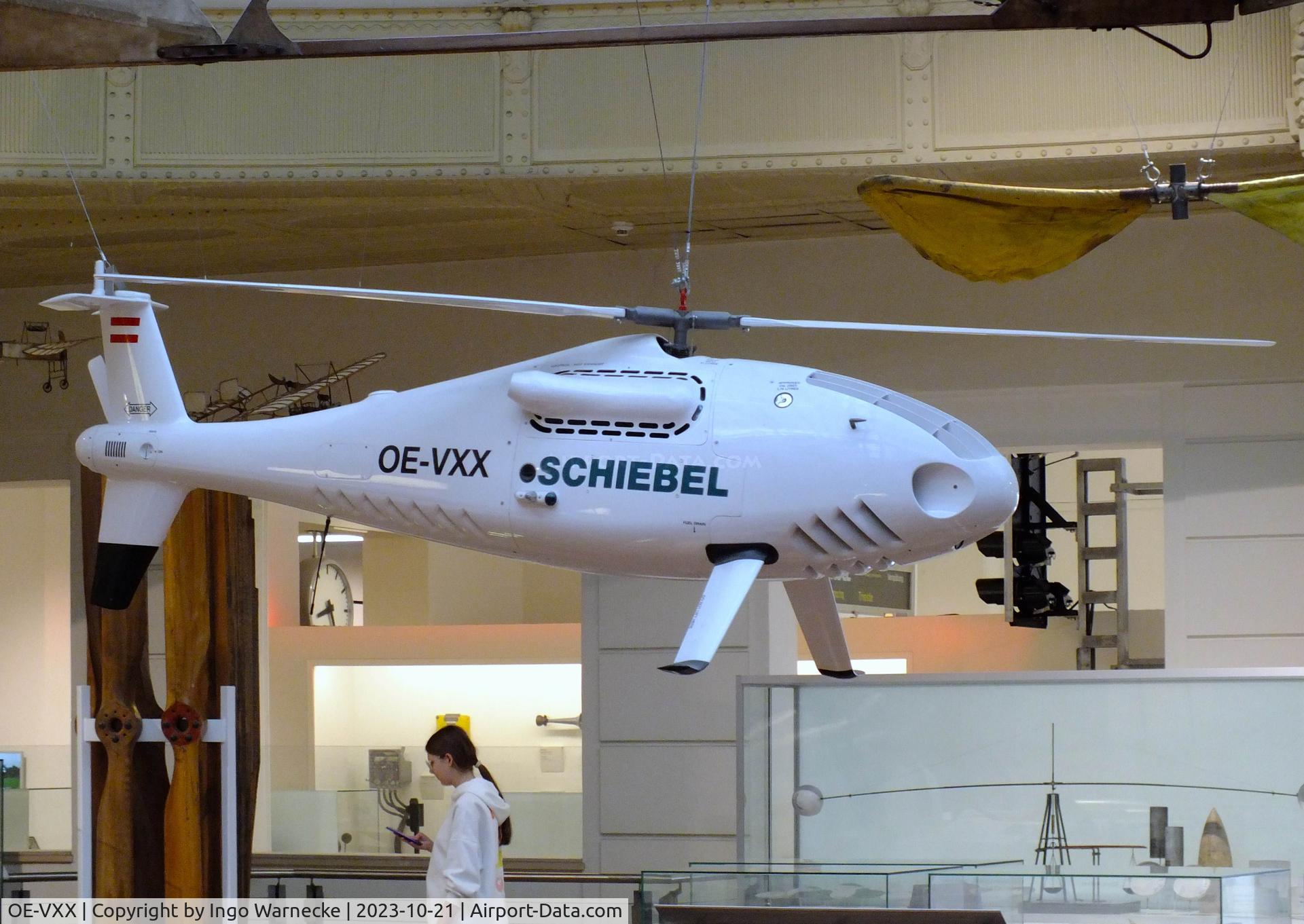 OE-VXX, Schiebel S-100 Camcopter C/N 0250, Schiebel S-100 Camcopter rotary wing drone at the Technisches Museum Wien (Vienna Technical Museum)