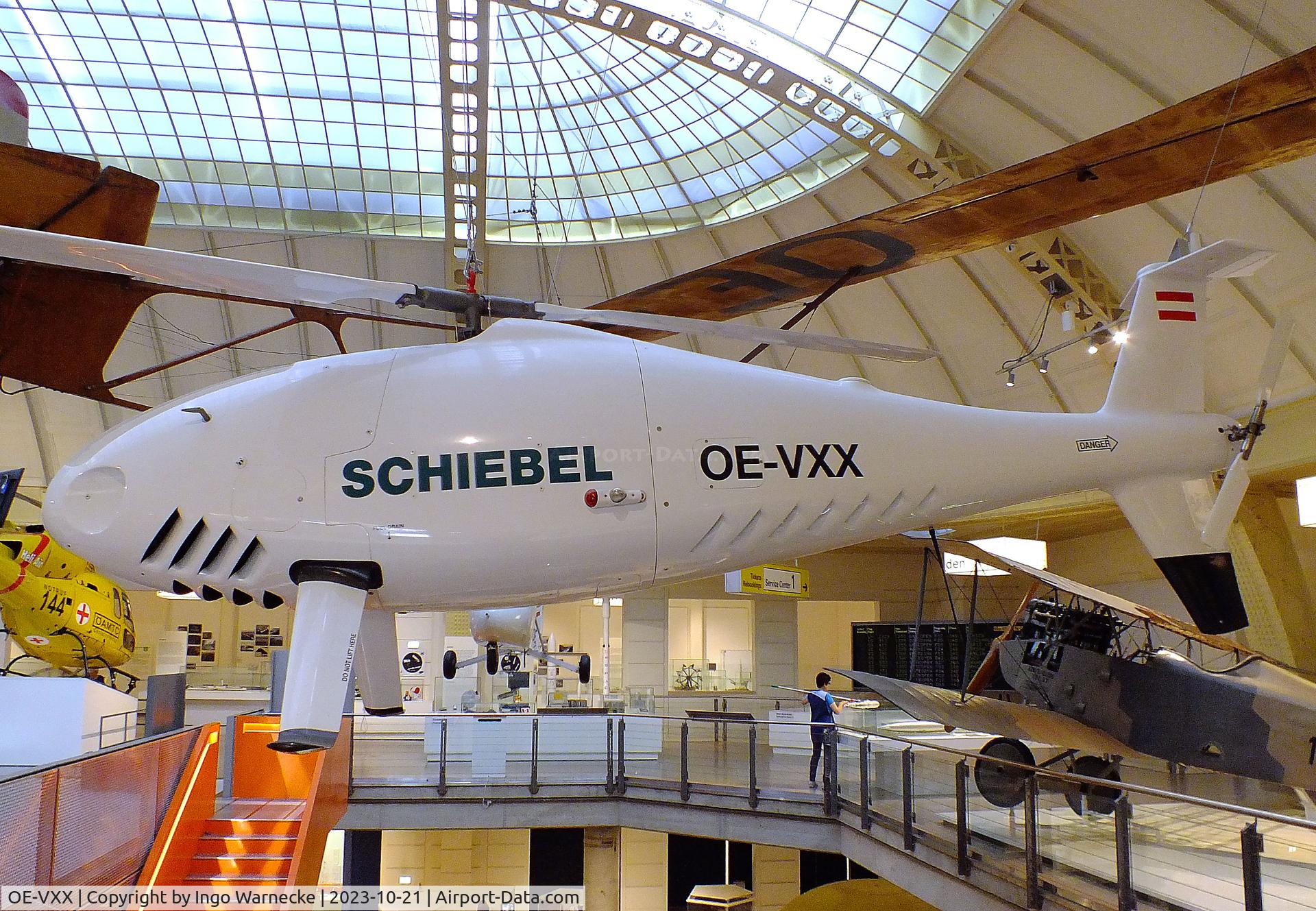 OE-VXX, Schiebel S-100 Camcopter C/N 0250, Schiebel S-100 Camcopter rotary wing drone at the Technisches Museum Wien (Vienna Technical Museum)