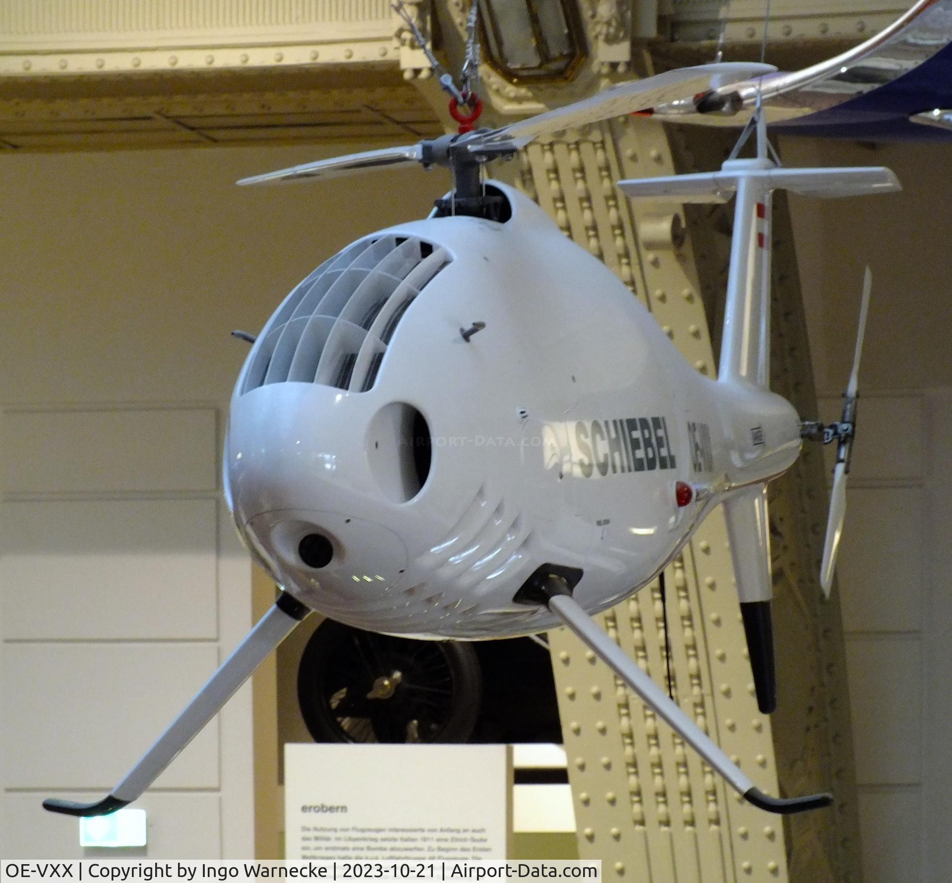OE-VXX, Schiebel S-100 Camcopter C/N 0250, Schiebel S-100 Camcopter rotary wing drone at the Technisches Museum Wien (Vienna Technical Museum)