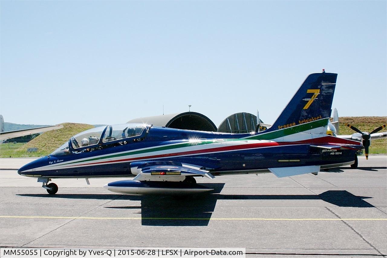 MM55055, Aermacchi MB-339PAN C/N 6851/189/AA086, Aermacchi MB-339PAN, N°7 of Frecce Tricolori Aerobatic Team 2015, Taxiing,  Luxeuil-Saint Sauveur Air Base 116 (LFSX)