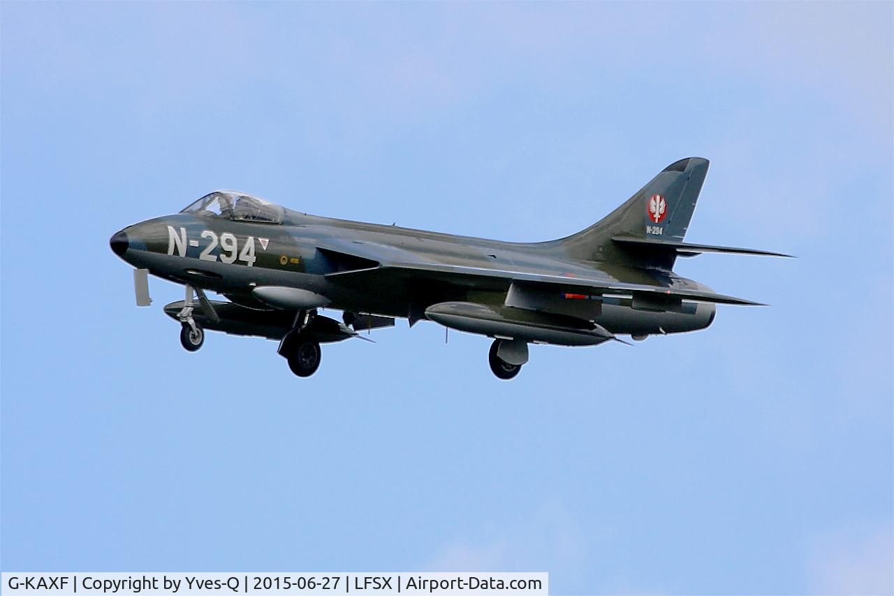 G-KAXF, 1956 Hawker Hunter F.6A C/N S4/U/3361, Hawker Hunter F.6A, Short approach rwy 29, Luxeuil-St Sauveur Air Base 116 (LFSX)