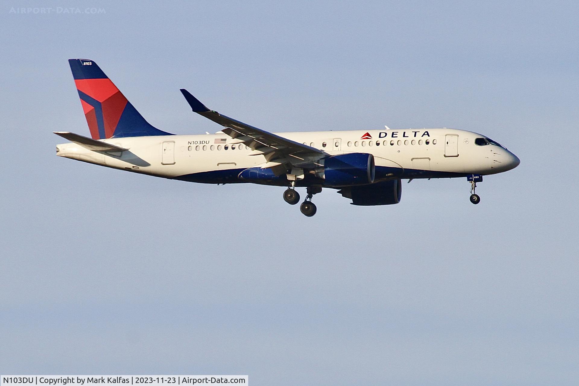 N103DU, 2018 Airbus A220-100 C/N 50022, DELTA BCS1 N103DU  DAL2109 KMSP-KORD, 10C APP KORD