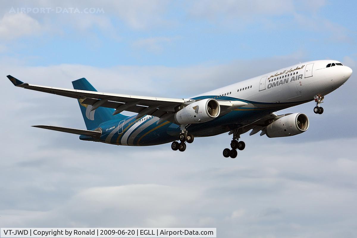 VT-JWD, 2006 Airbus A330-243 C/N 751, at lhr