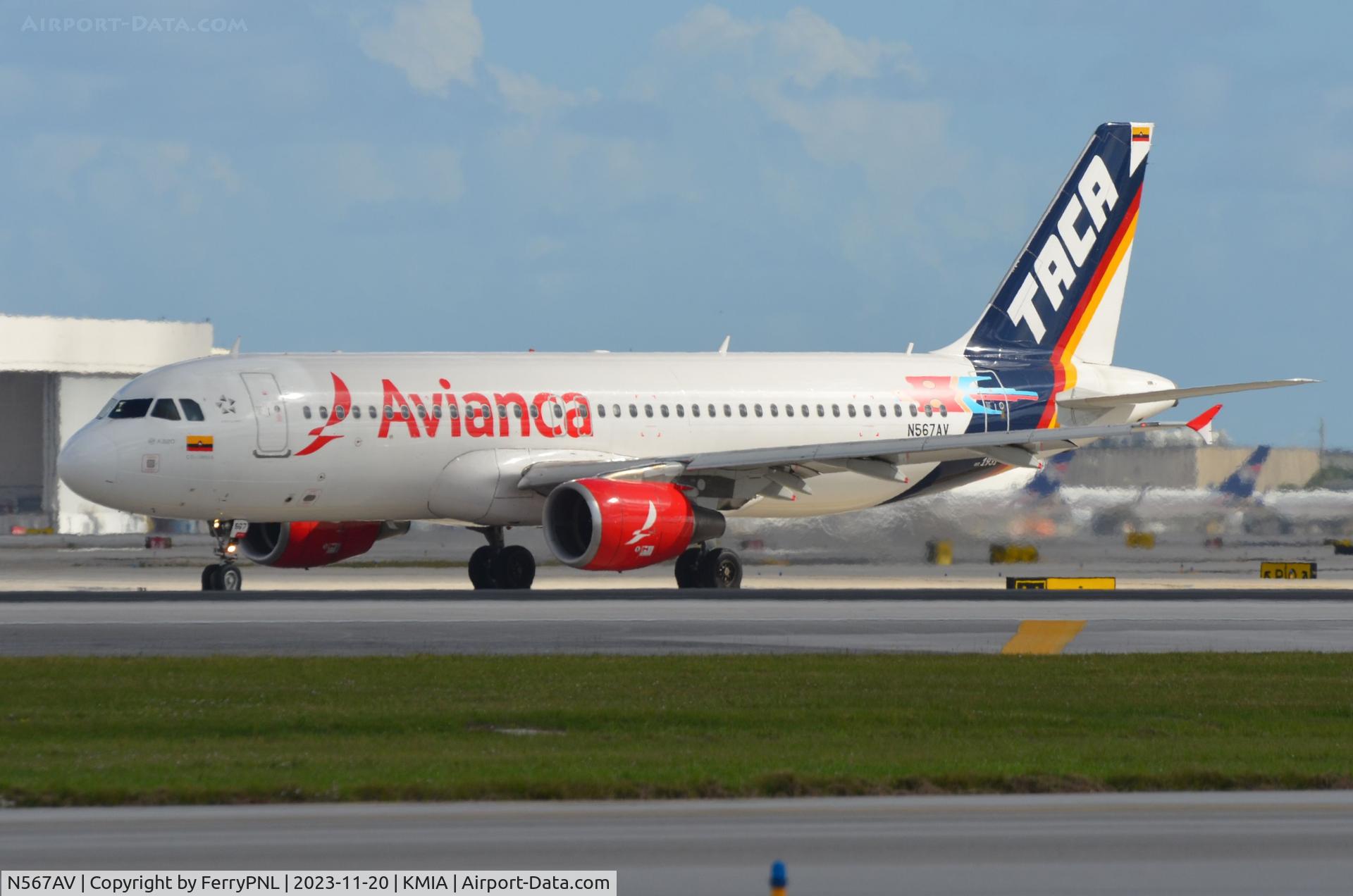 N567AV, 2011 Airbus A320-214 C/N 4567, Avianca A320 with TACA  retro tail for departure