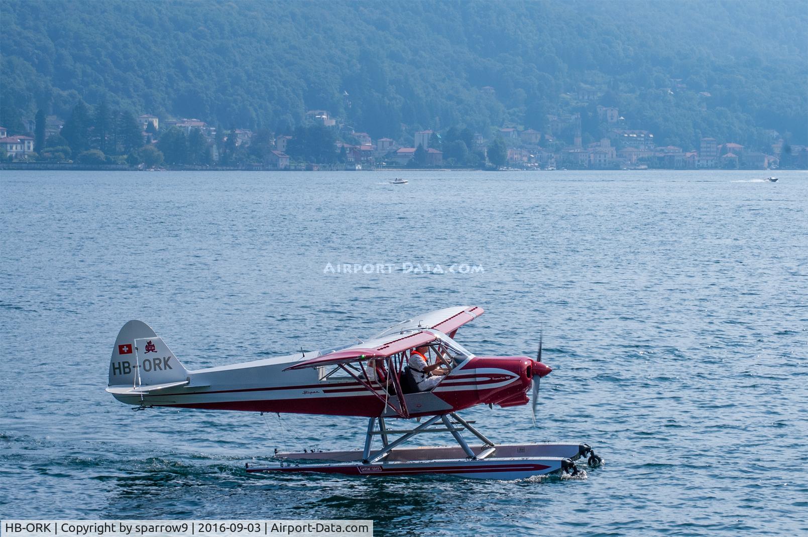 HB-ORK, 1959 Piper PA-18-150 Super Cub Super Cub C/N 18-7035, On Lago di Lugano near Morcote. Seaplane meeting.