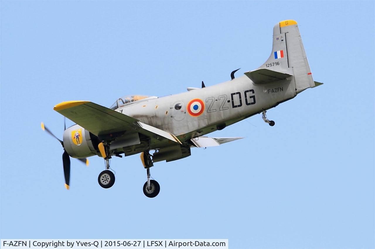 F-AZFN, Douglas AD-4N Skyraider C/N 7609, Douglas AD-4N Skyraider, On final rwy 29, Luxeuil-St Sauveur Air Base 116 (LFSX)