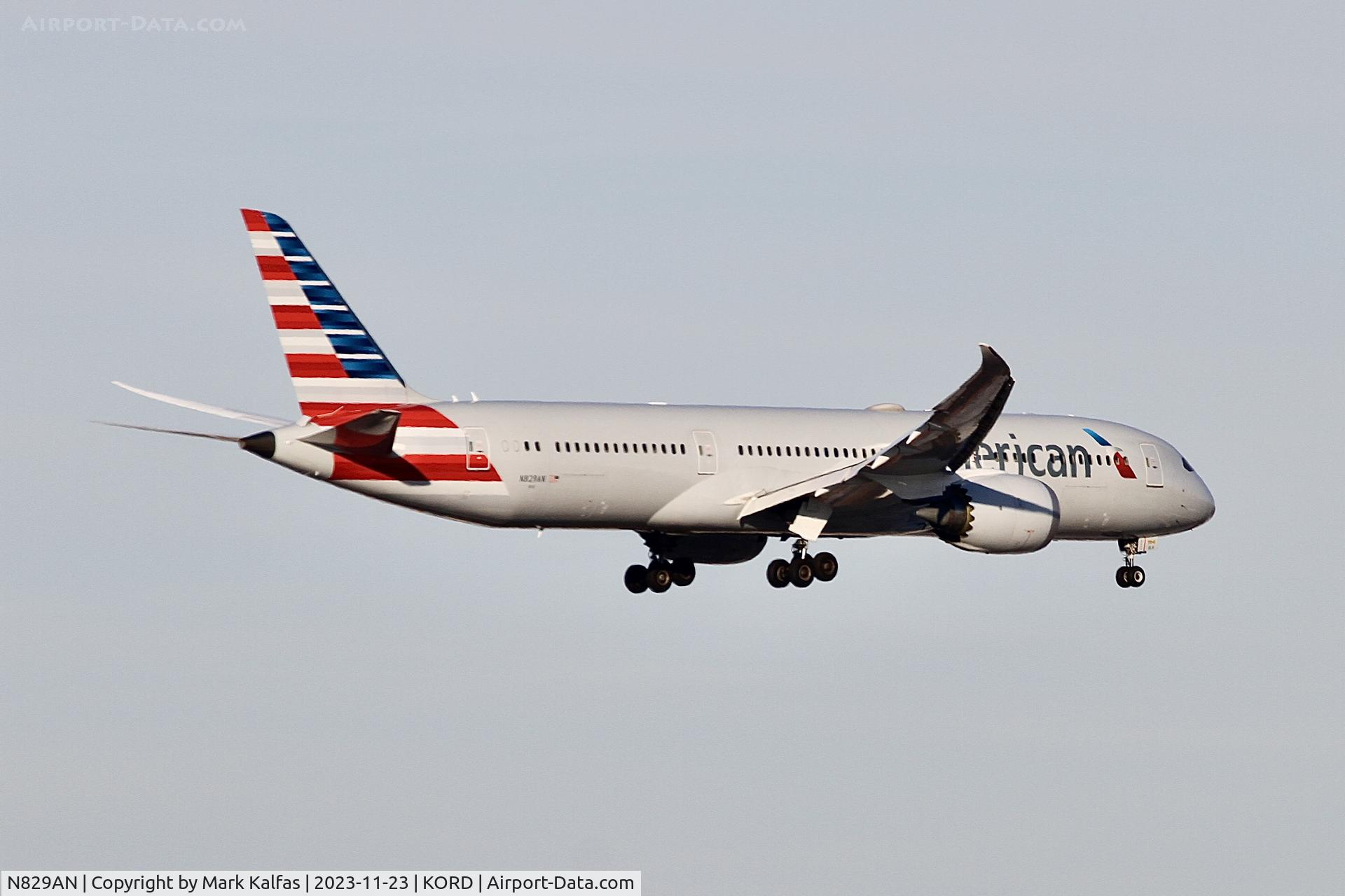 N829AN, 2017 Boeing 787-9 Dreamliner Dreamliner C/N 40651, AMERICAN B789 N829AN AAL1702 KDFW-KORD, RWY 10C APPROACH KORD