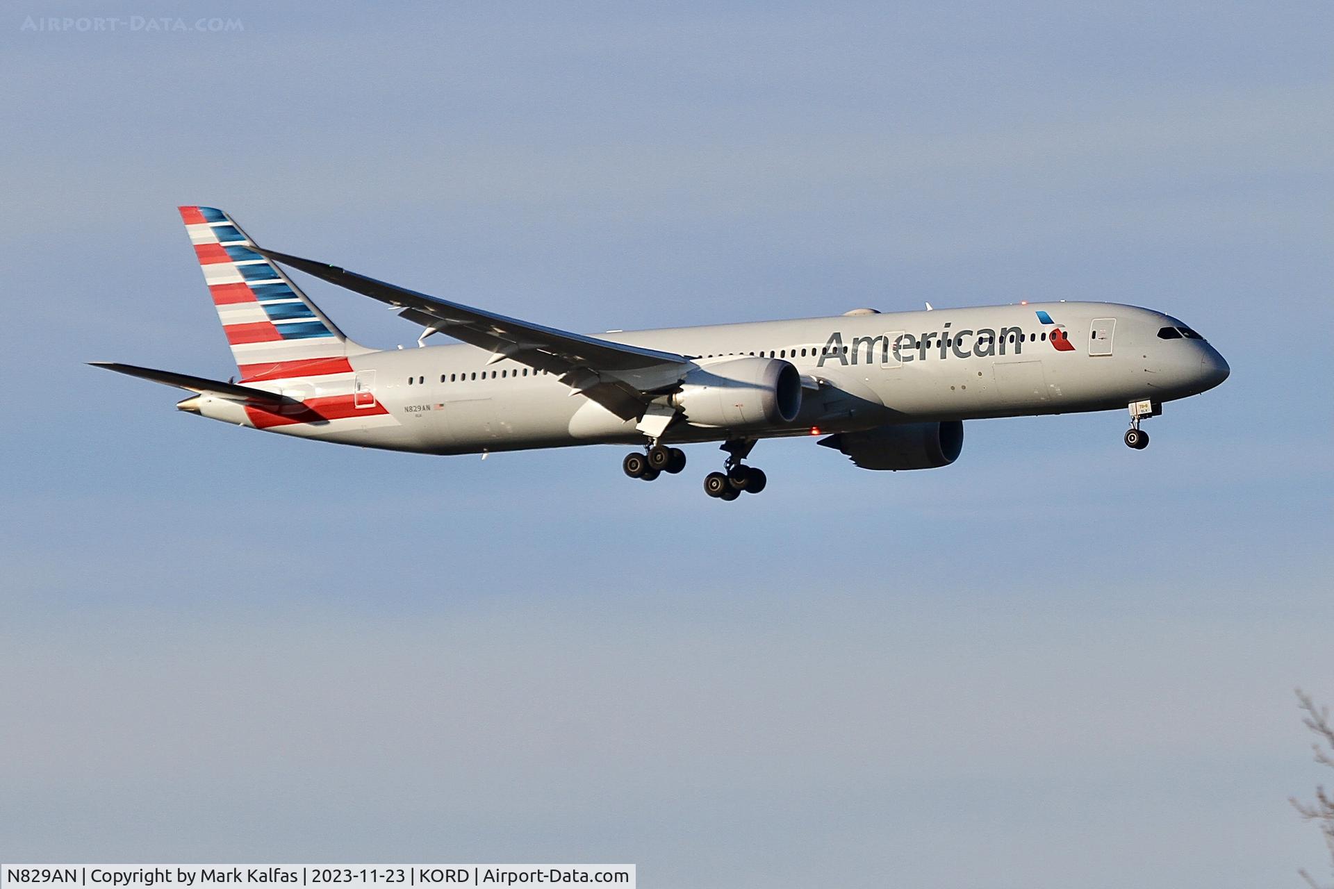 N829AN, 2017 Boeing 787-9 Dreamliner Dreamliner C/N 40651, AMERICAN B789 N829AN AAL1702 KDFW-KORD, RWY 10C APPROACH KORD