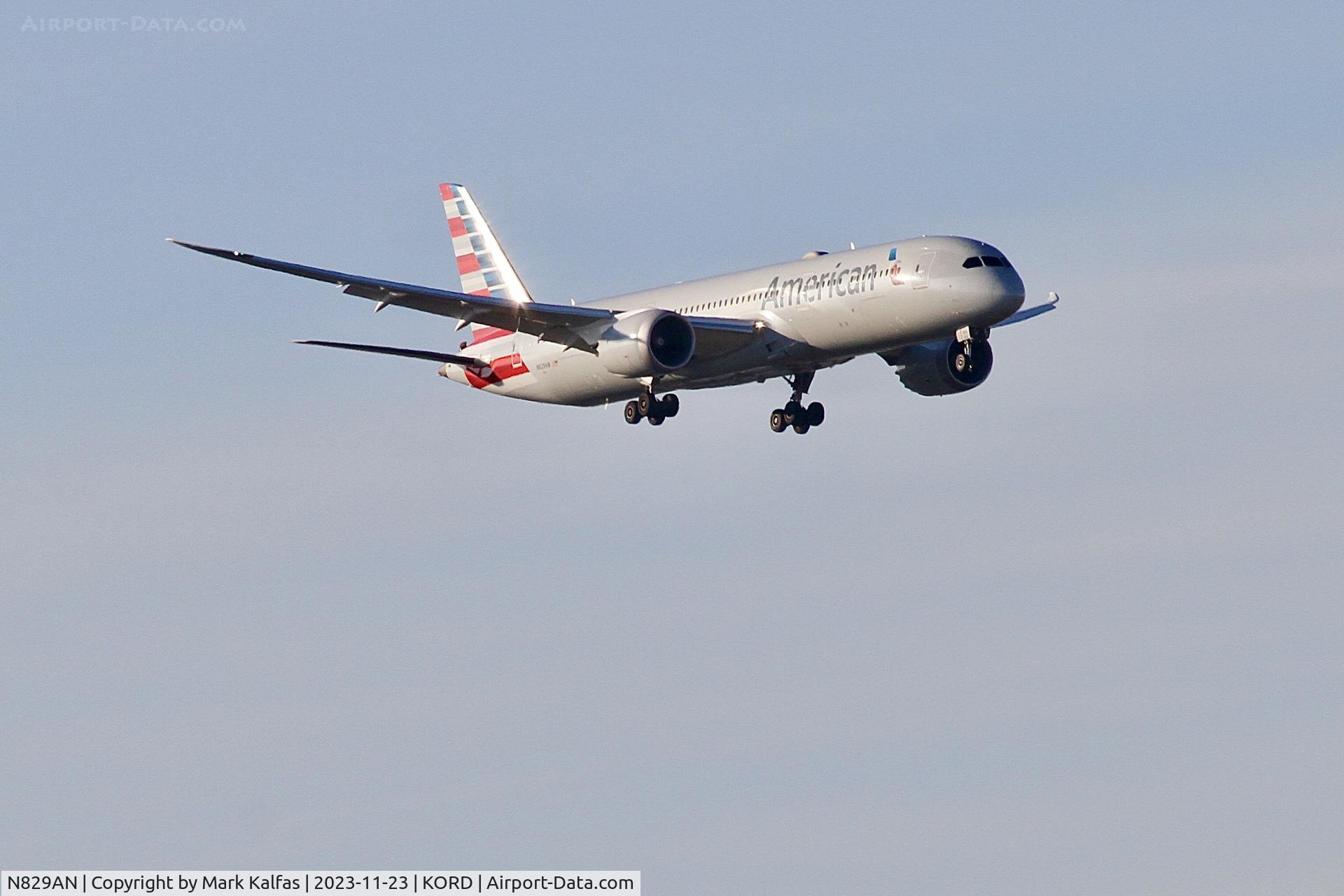 N829AN, 2017 Boeing 787-9 Dreamliner Dreamliner C/N 40651, AMERICAN B789 N829AN AAL1702 KDFW-KORD, RWY 10C APPROACH KORD
