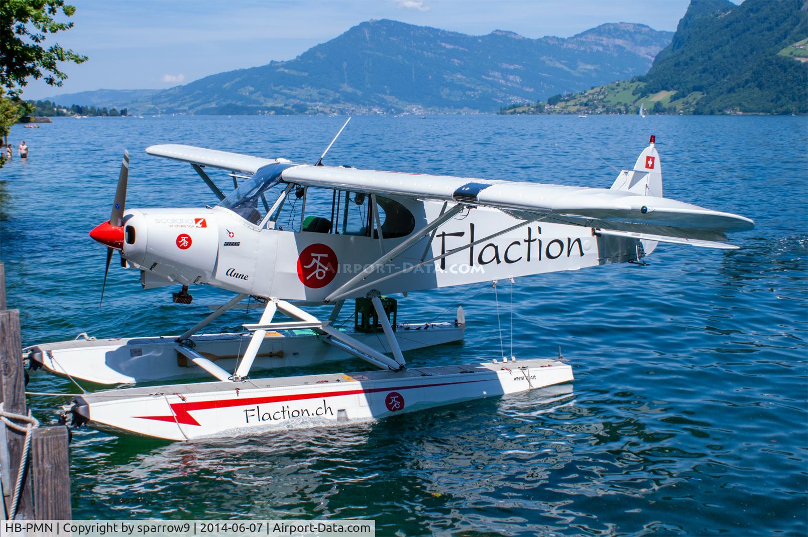 HB-PMN, 1990 Piper PA-18-150 Super Cub C/N 18-09053, A new paint scheme. Seaplane meeting Hergiswil.