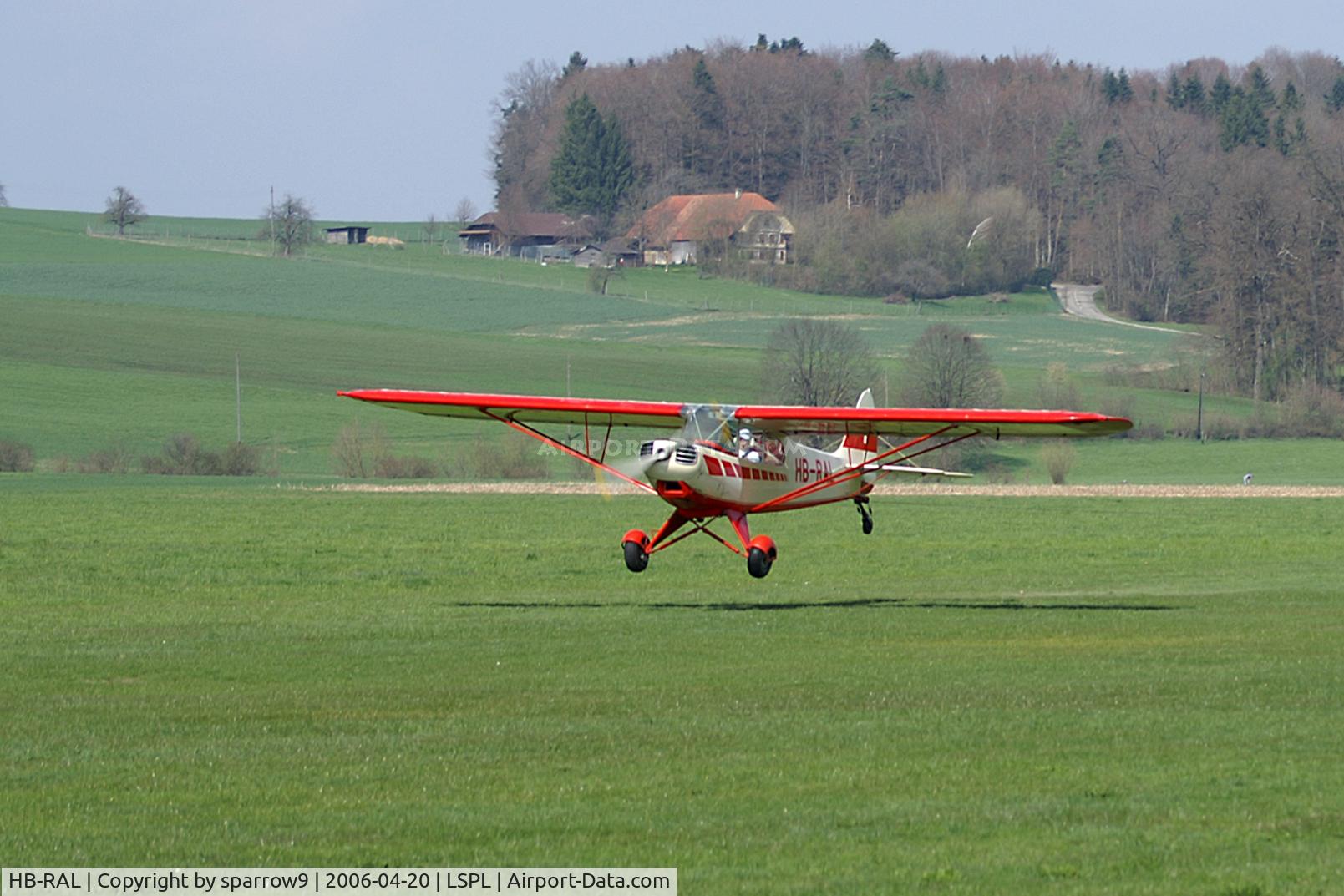 HB-RAL, 1960 MDC Max Daetwyler MDC-TRAILER C/N MDC 1038, At Bleienbach. Built from Piper Super Cub parts, new wings and a special engine. Intended for glider towing, which it did for many years at LSPL. Now wfu