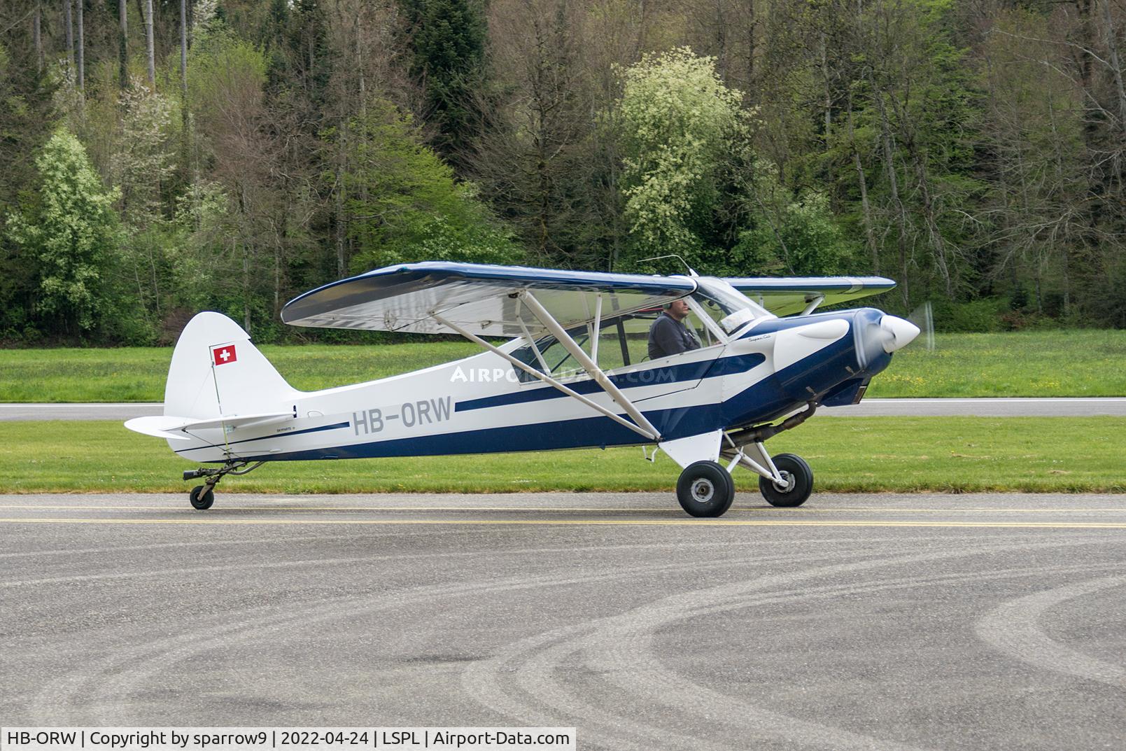 HB-ORW, 1962 Piper PA-18-180 C/N MDC-1041, Built from parts of different Piper Super Cubs by MDC Max Daetwyler at LSPL
