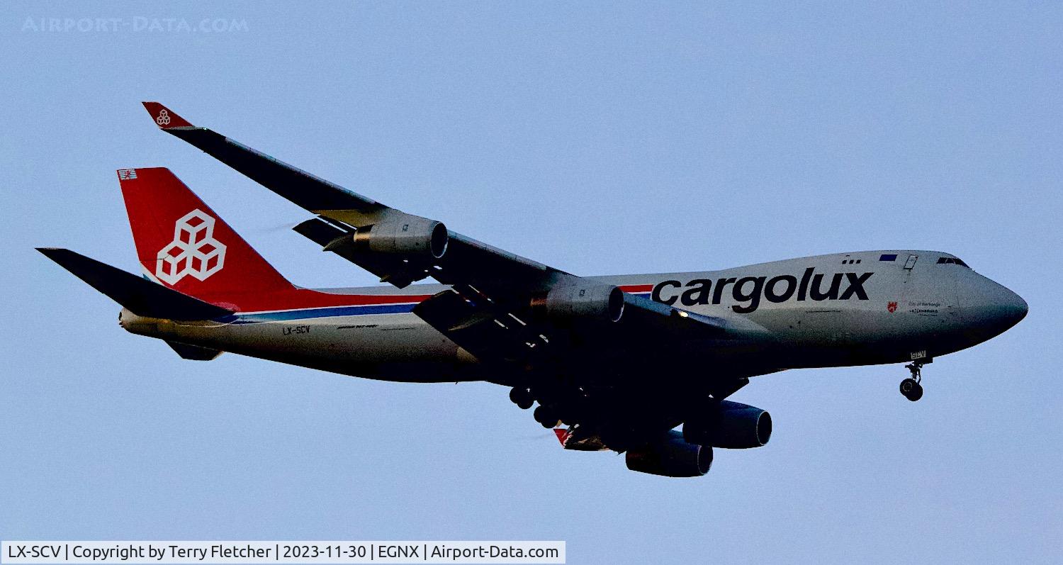 LX-SCV, 2001 Boeing 747-4R7F/SCD C/N 29733, At East Midlands Airport