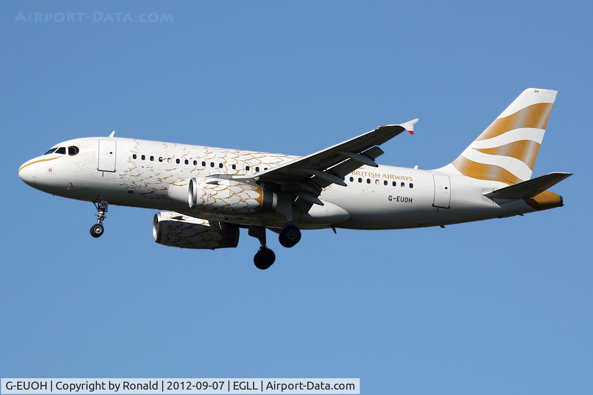 G-EUOH, 2001 Airbus A319-131 C/N 1604, at lhr