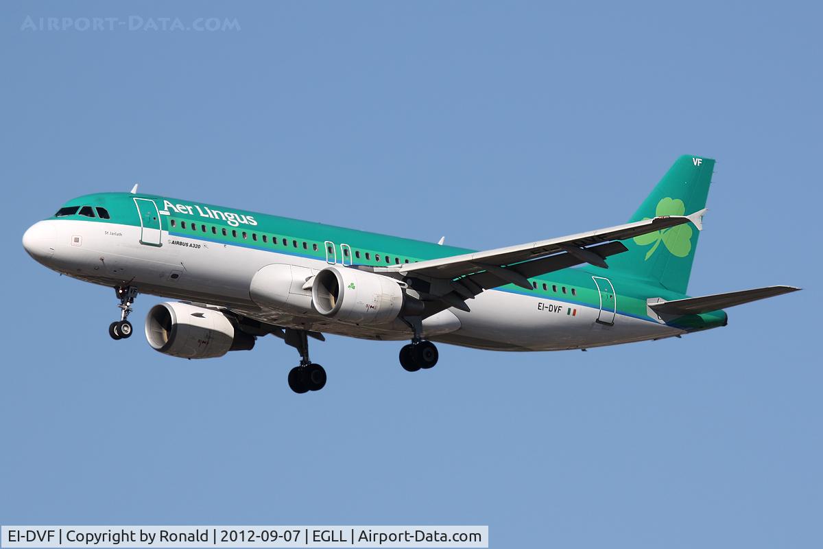 EI-DVF, 2007 Airbus A320-214 C/N 3136, at lhr