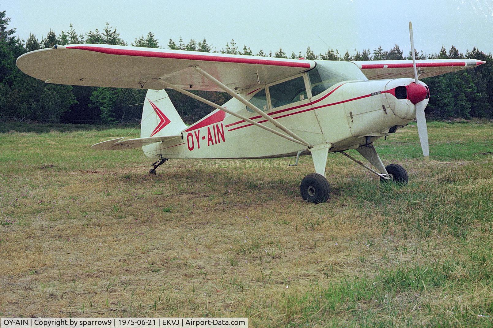 OY-AIN, 1950 Piper PA-20 Pacer C/N 20-42, KZ-Rally Stauning. Scanned from a slide.