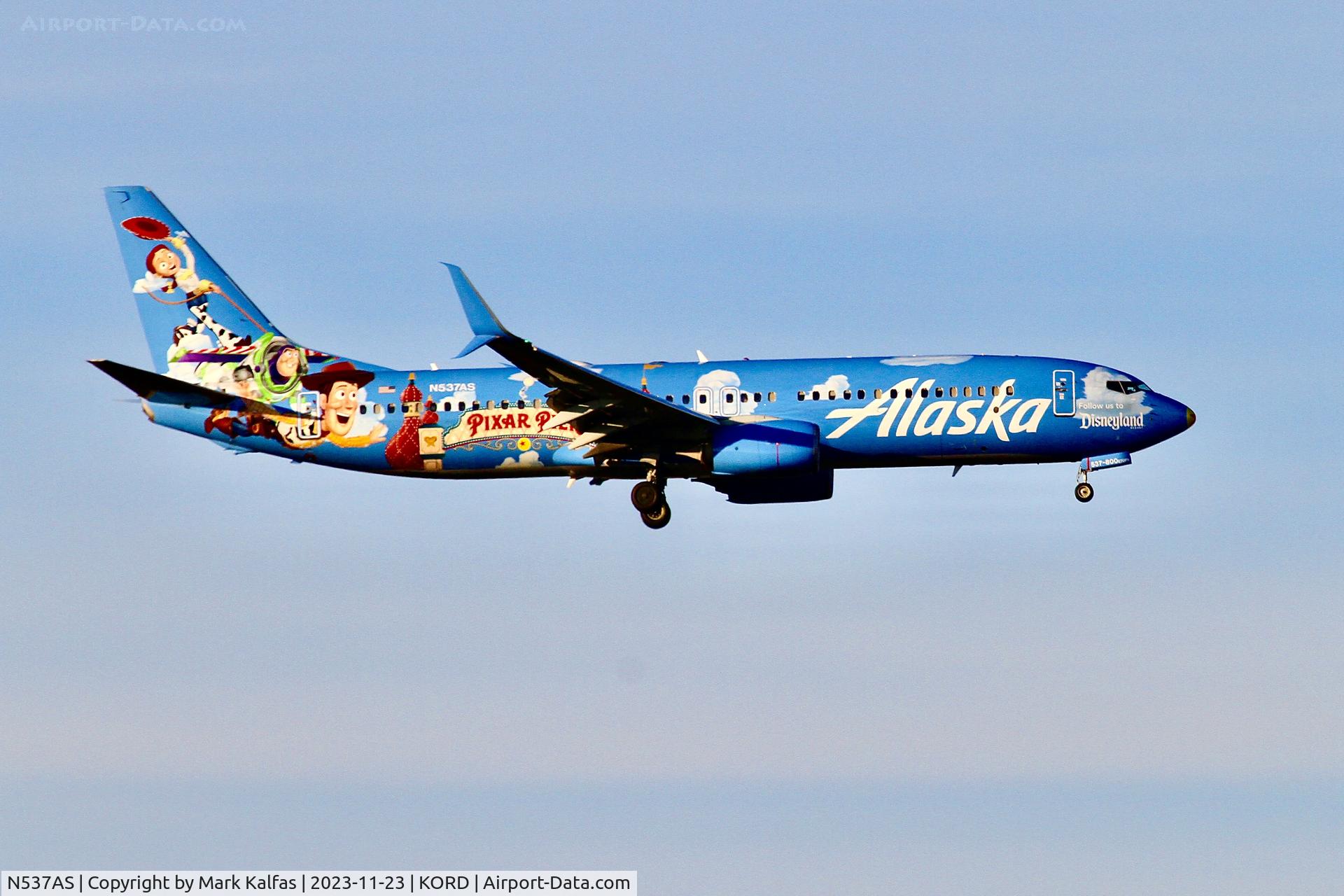 N537AS, 2012 Boeing 737-890 C/N 35204, ALASKA AIRLINES B738 N537AS AS352 SEA-ORD, RUNWAY 10C APPROACH KORD