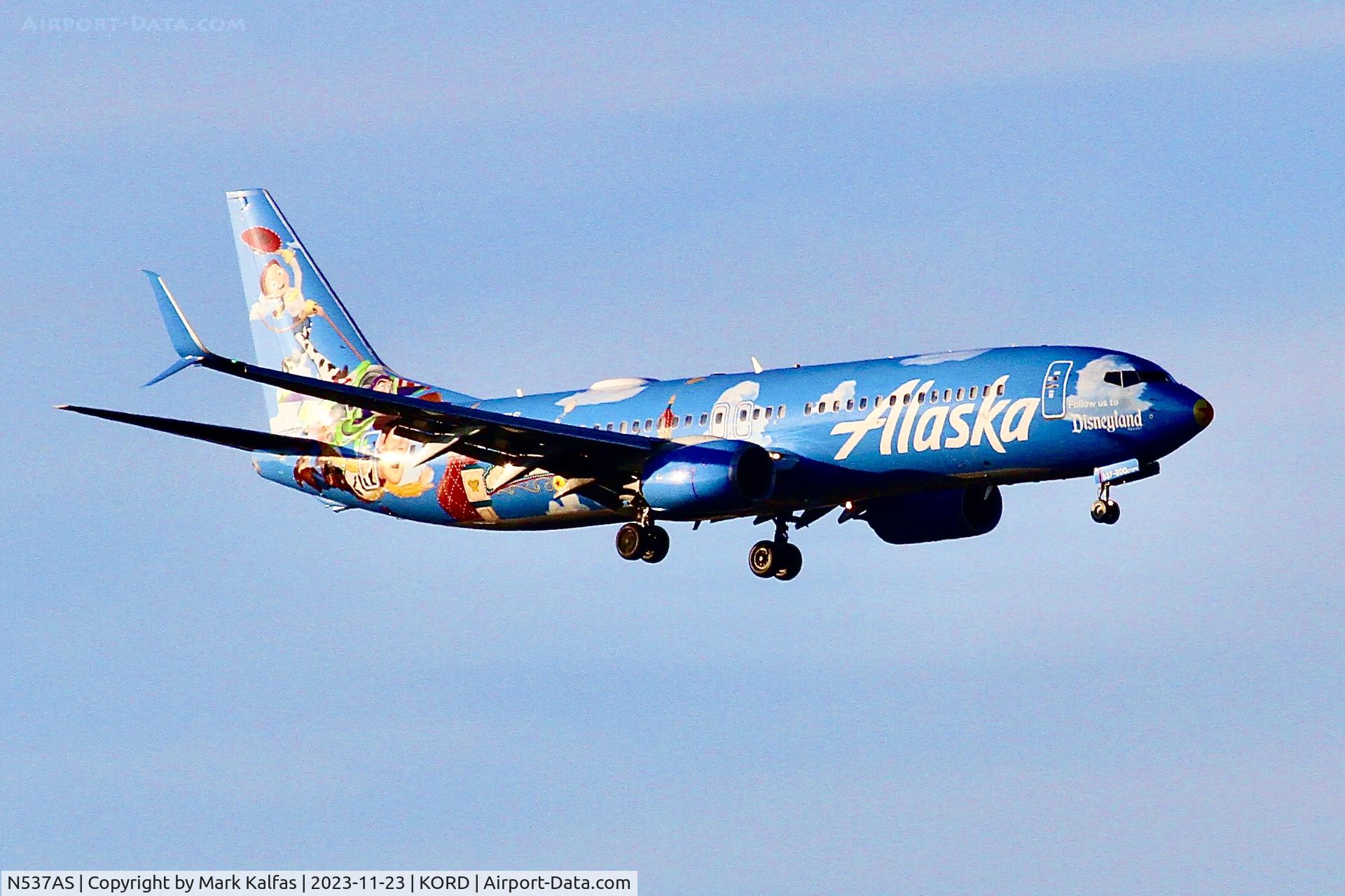 N537AS, 2012 Boeing 737-890 C/N 35204, ALASKA AIRLINES B738 N537AS AS352 SEA-ORD, RUNWAY 10C APPROACH KORD