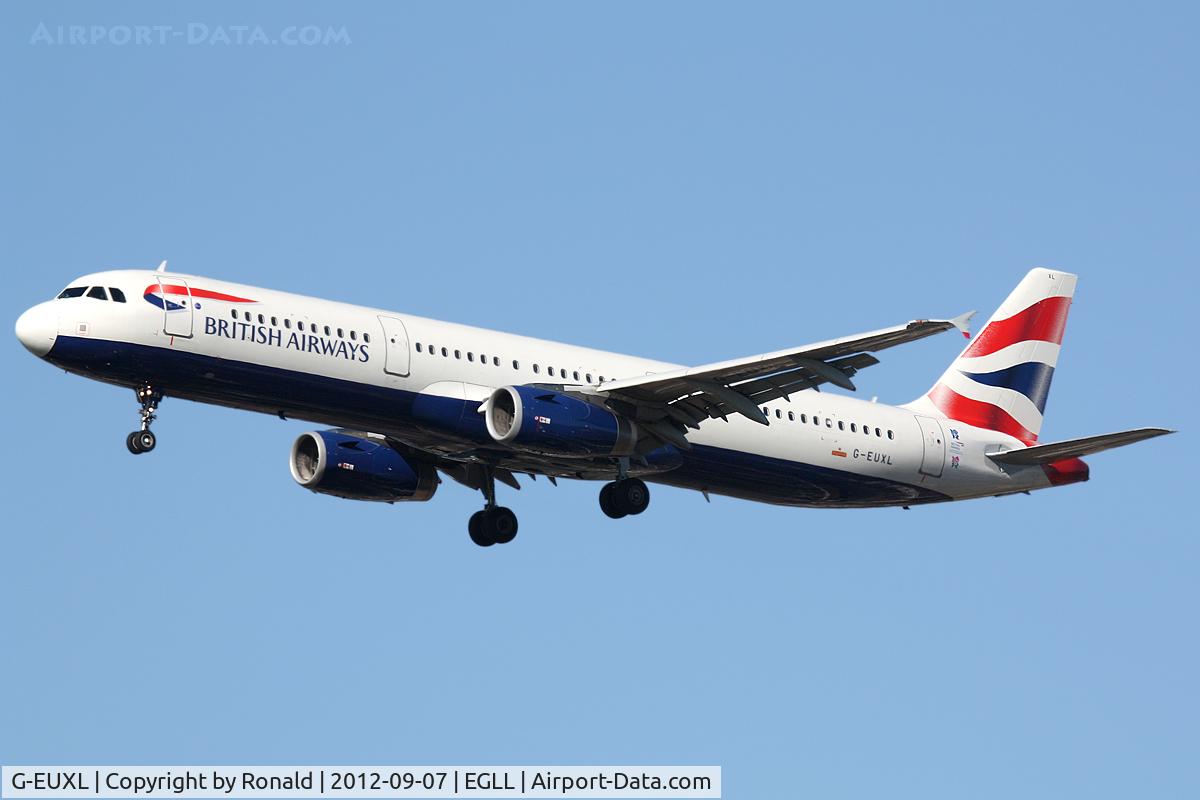 G-EUXL, 2007 Airbus A321-231 C/N 3254, at lhr