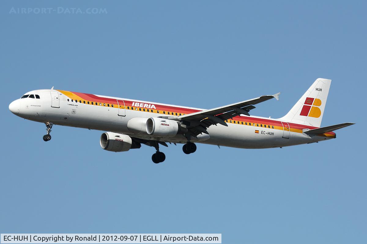 EC-HUH, 1999 Airbus A321-211 C/N 1021, at lhr