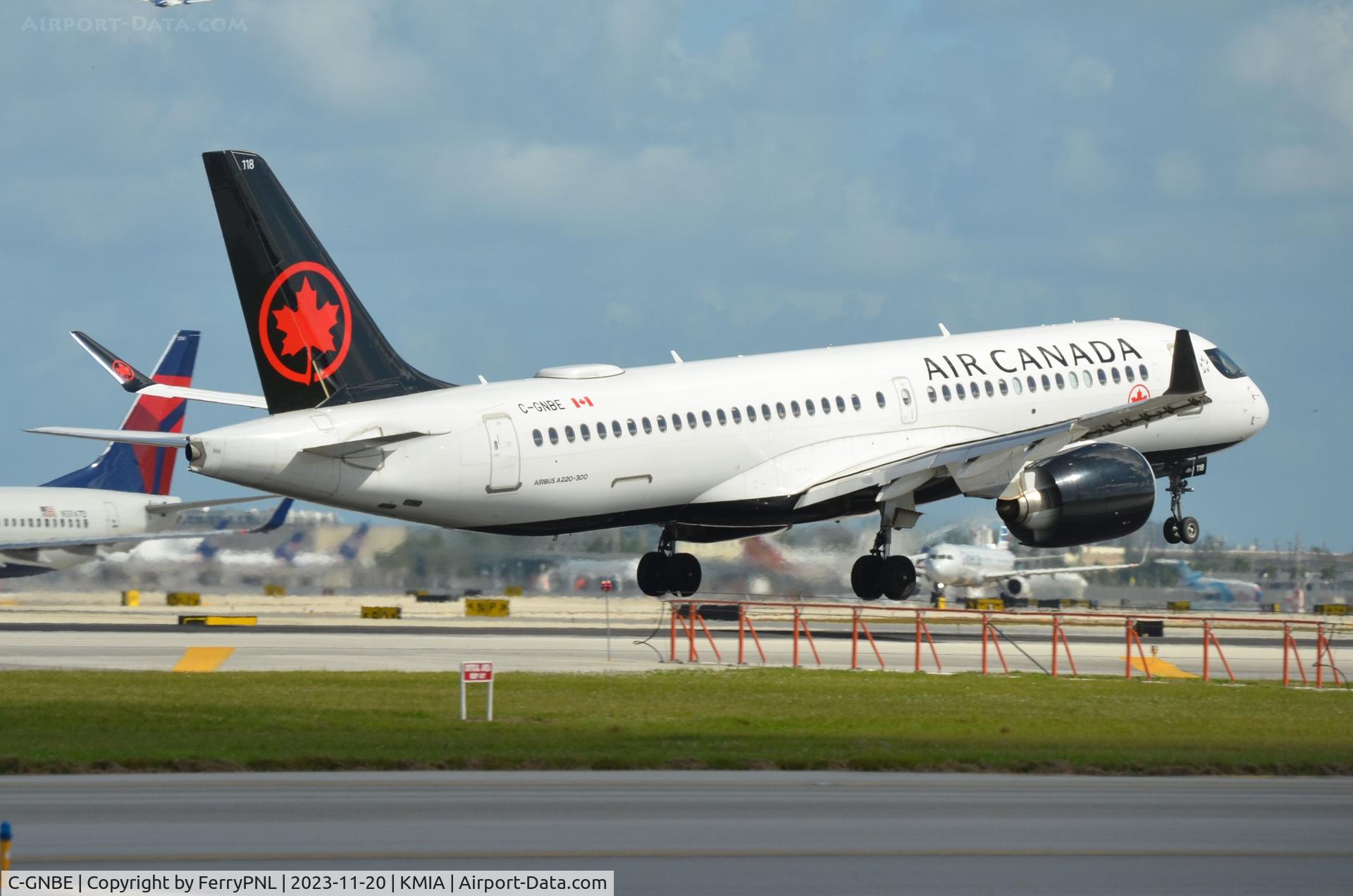 C-GNBE, 2021 Airbus A220-300 C/N 55111, Air Canada A223 arriving from YYZ