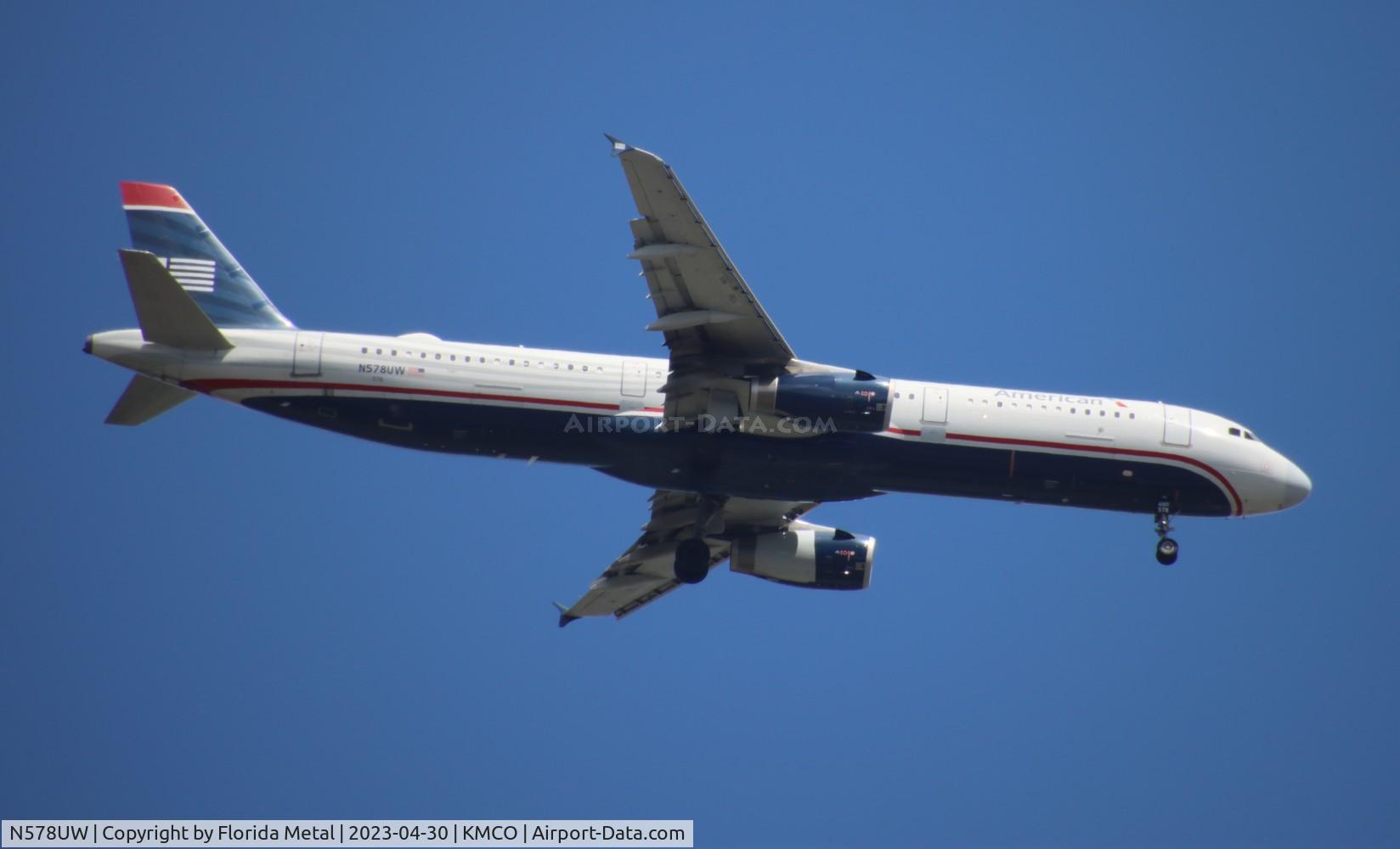 N578UW, 2014 Airbus A321-231 C/N 6035, AAL A321 USAirways retro zx KPHL-MCO