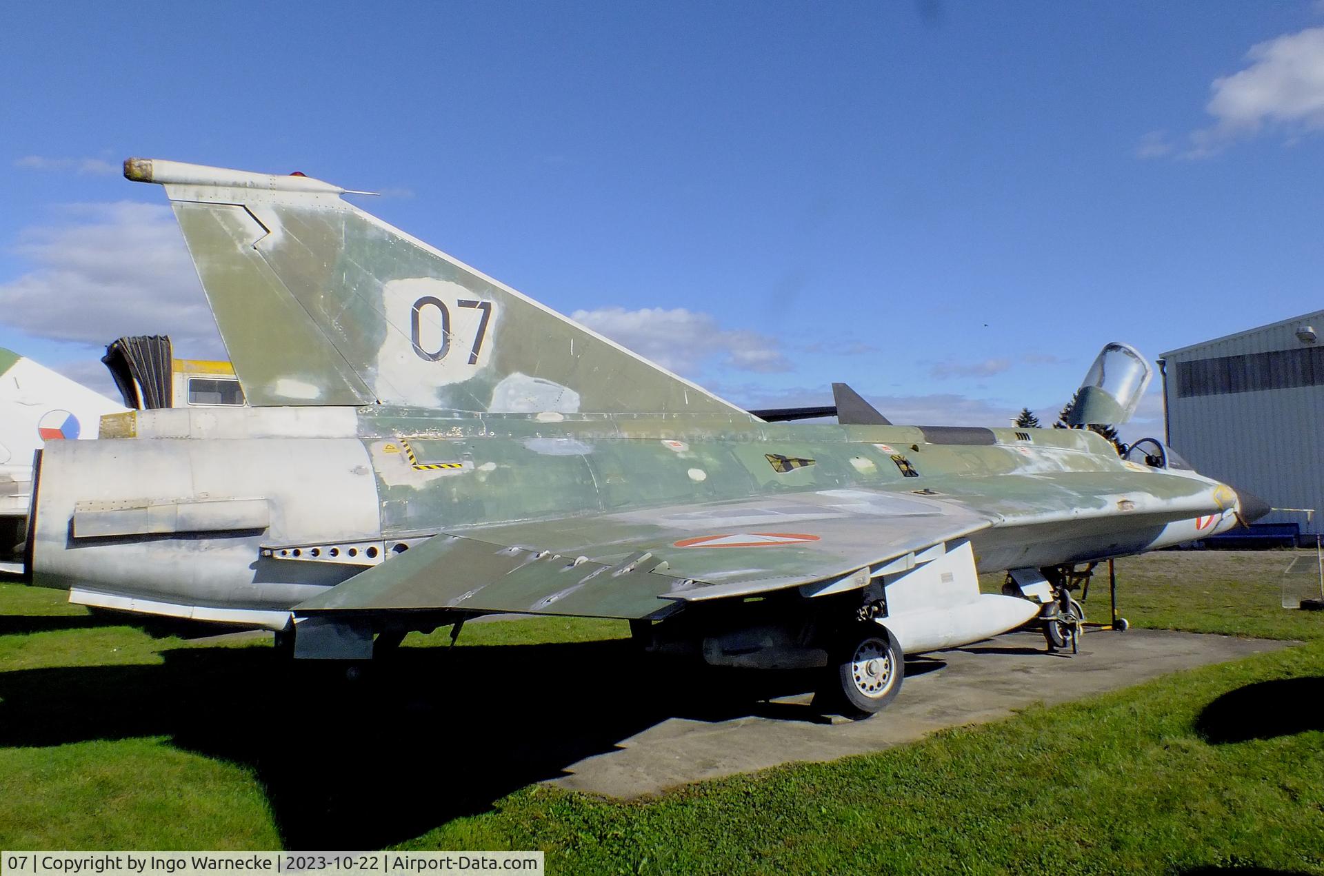 07, Saab J-35Oe MkII Draken C/N 35-1407, SAAB J35Oe Mk II Draken at the Österreichisches Luftfahrtmuseum (Austrian Aviation Museum), Graz-Thalerhof