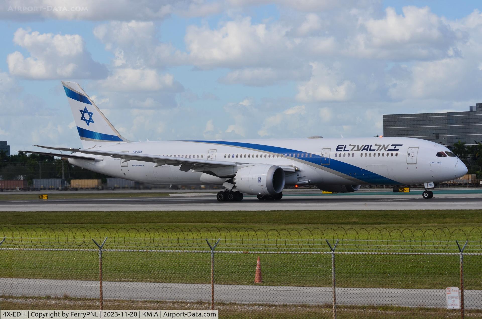 4X-EDH, 2018 Boeing 787-9 Dreamliner C/N 38085, ELAL B789 departing from runway 01R