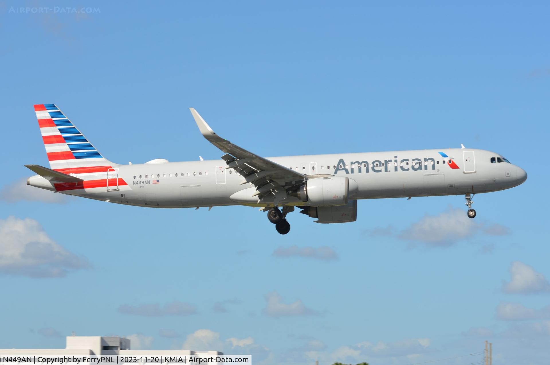 N449AN, 2022 Airbus A321-253NX C/N 10747, Arrival of AA A321N