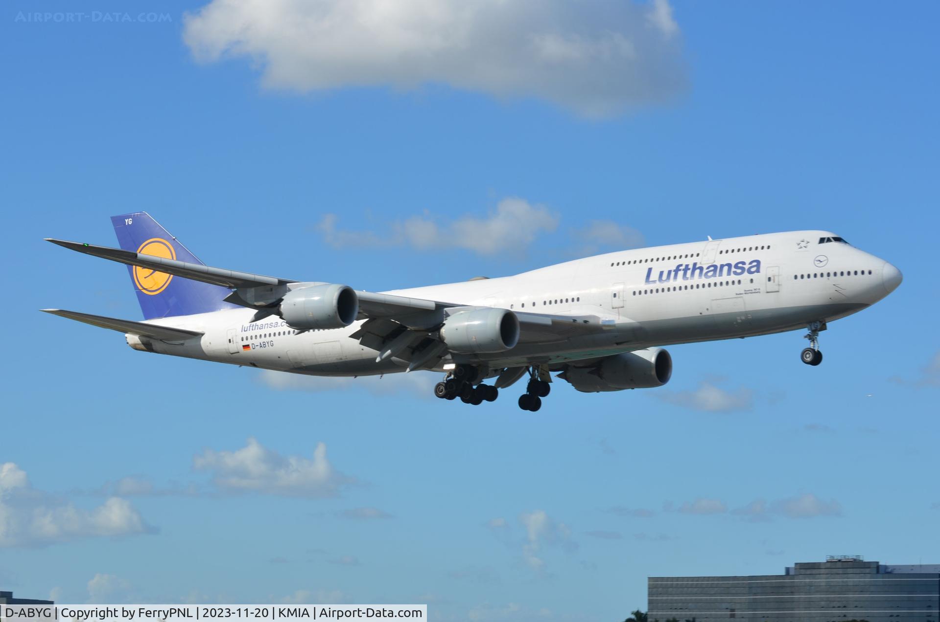 D-ABYG, 2013 Boeing 747-830 C/N 37831, Lufthansa B748 arriving from FRA
