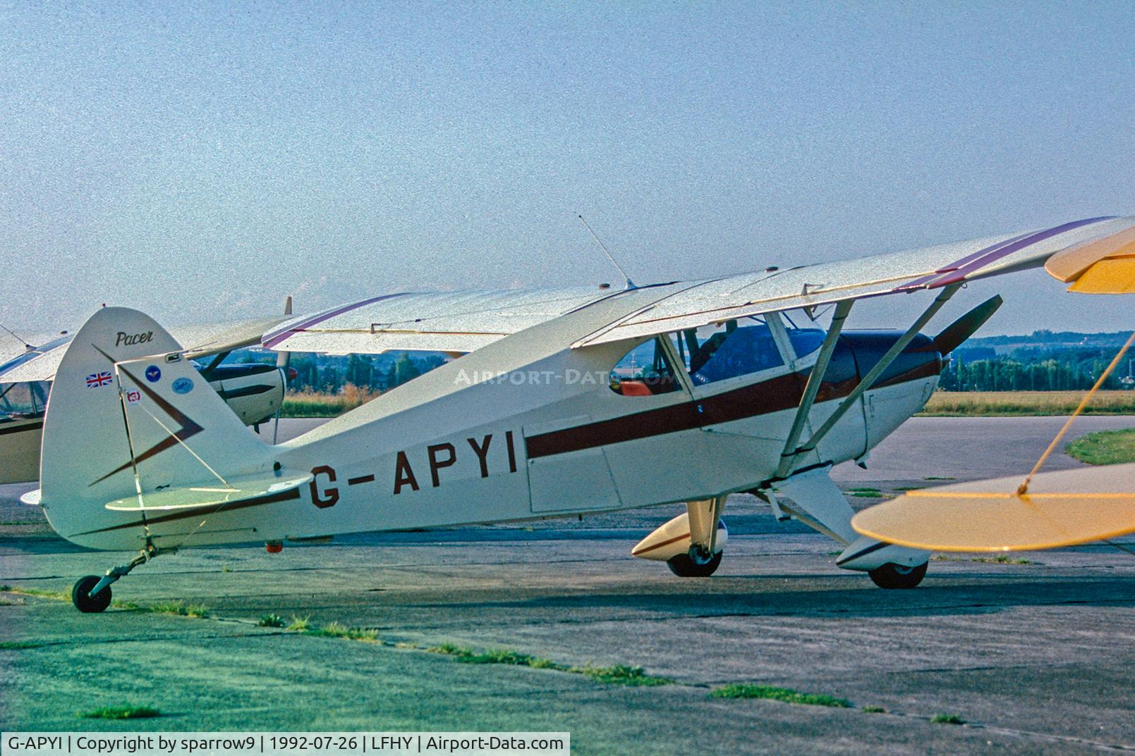 G-APYI, 1954 Piper PA-22-135 Tri-Pacer C/N 22-2218, Meeting of experimental aircraft. Scanned from a slide.