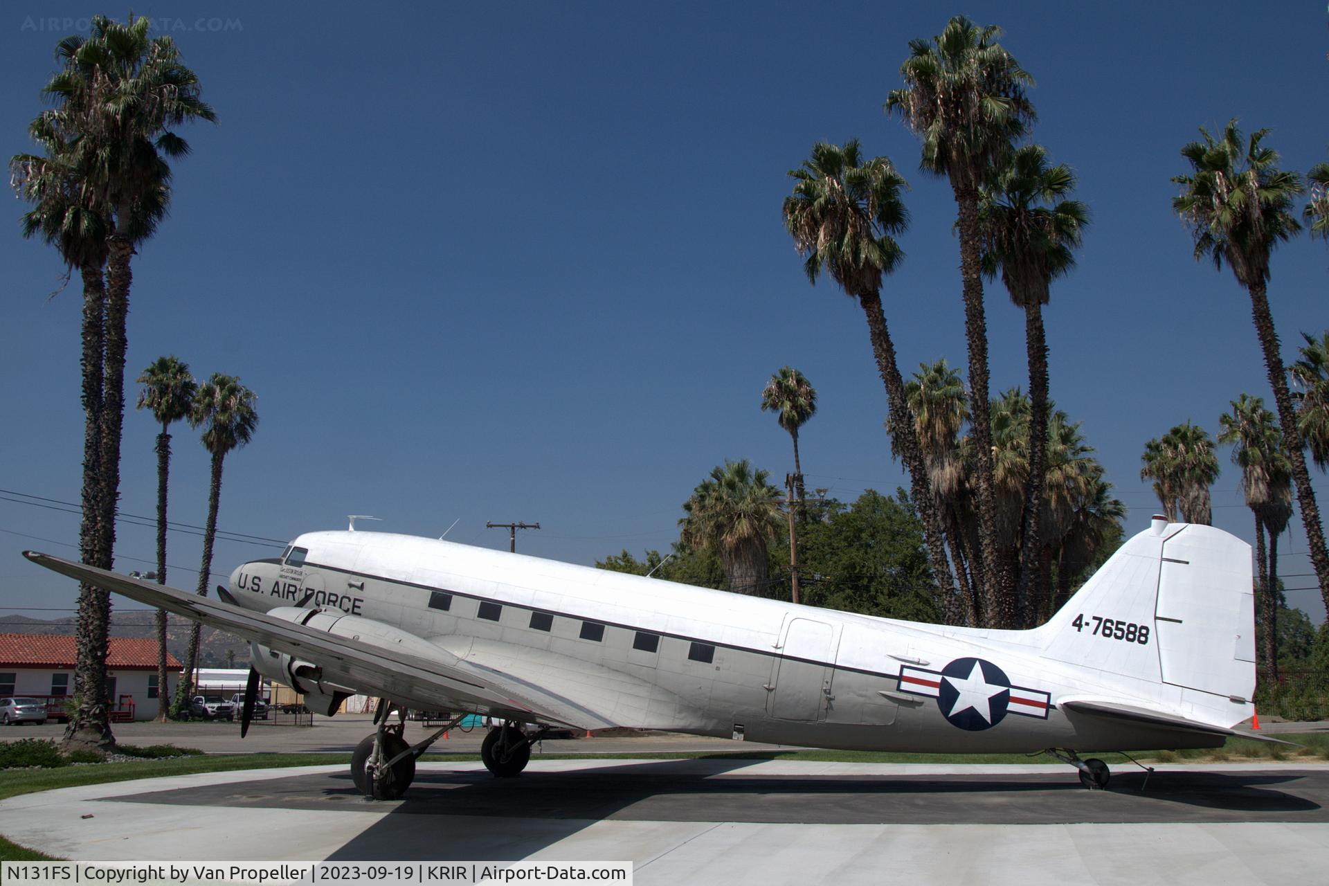 N131FS, 1944 Douglas C-47B-25-DK C/N 16172/32920, Douglas TC-47B-30-DK Skytrain at the gate of Flabob airport, California. Sept 2023.